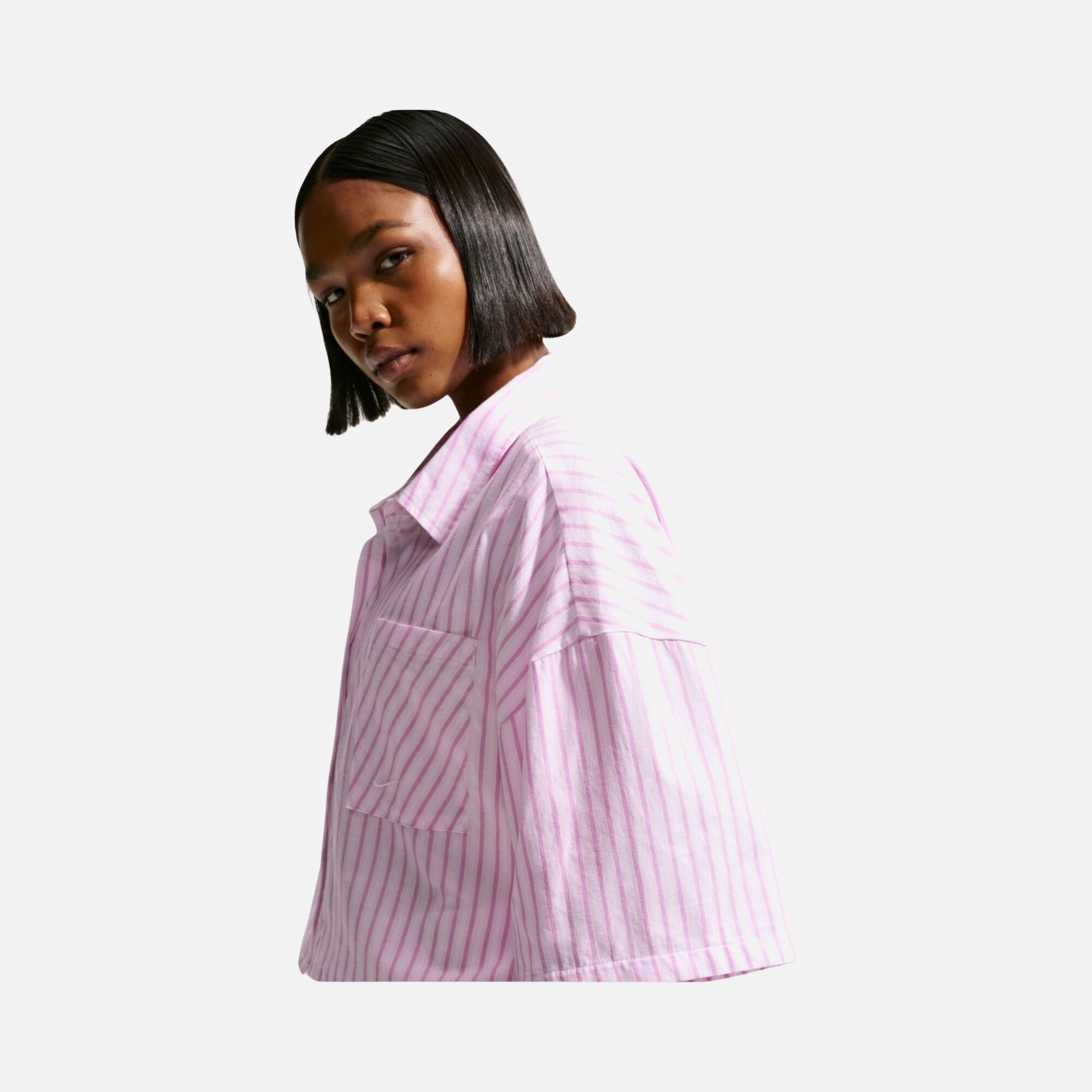 Nike Sportswear Offline Woven Poplin Çizgili Kadın Gömlek