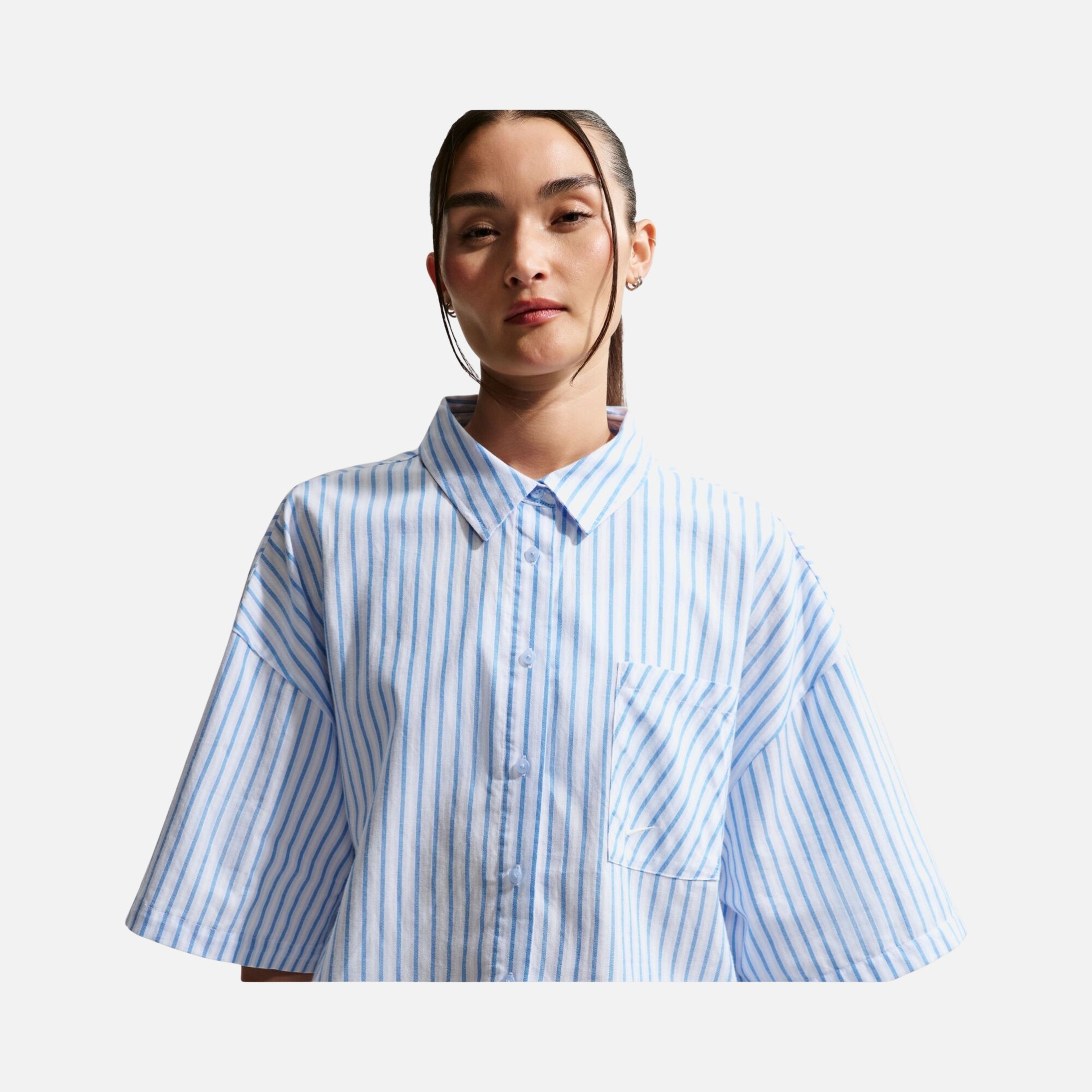 Nike Sportswear Offline Woven Poplin Çizgili Kadın Gömlek