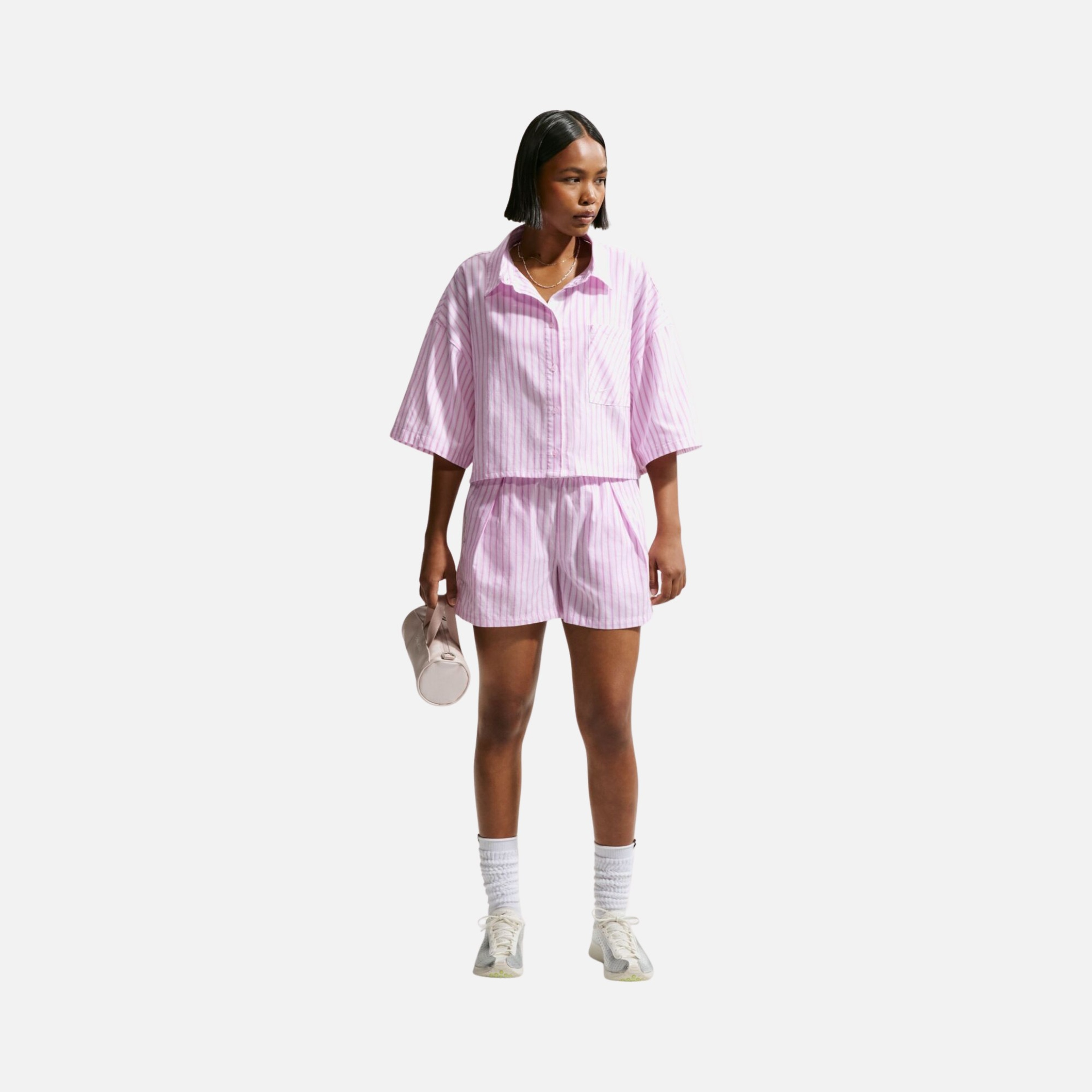 Nike Sportswear Offline Woven Poplin Çizgili Kadın Gömlek