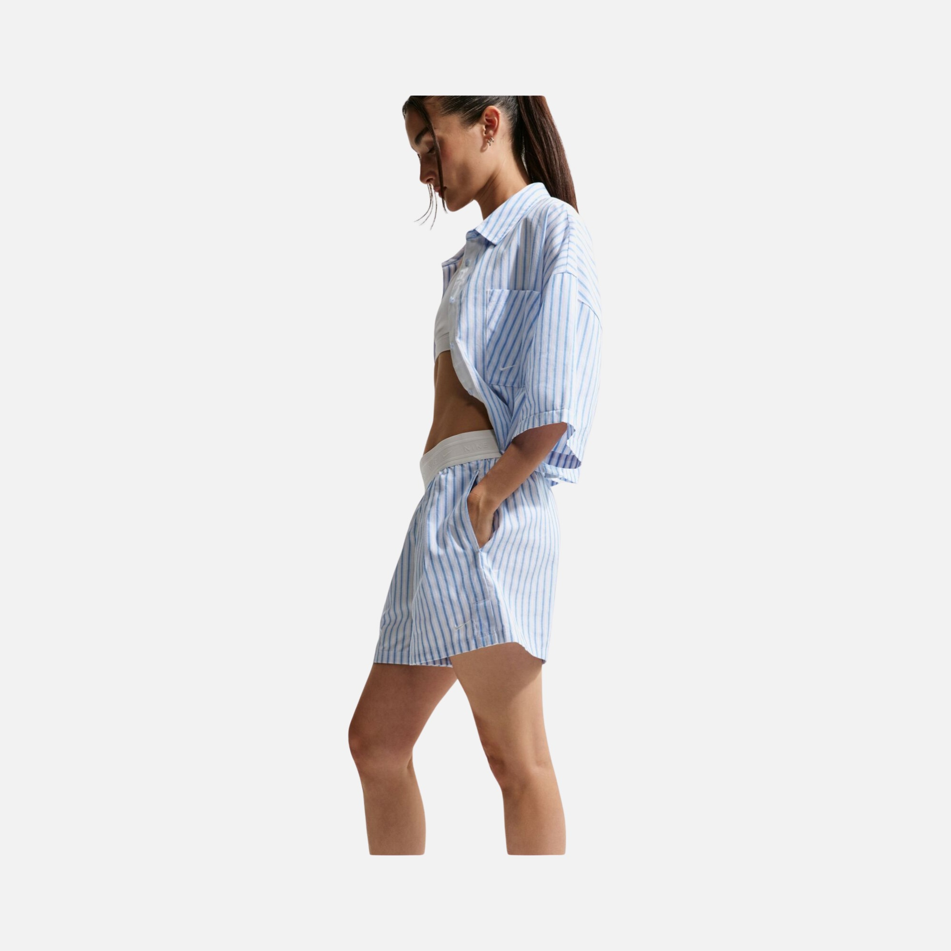 Nike Sportswear Offline Woven Poplin Çizgili Kadın Şort