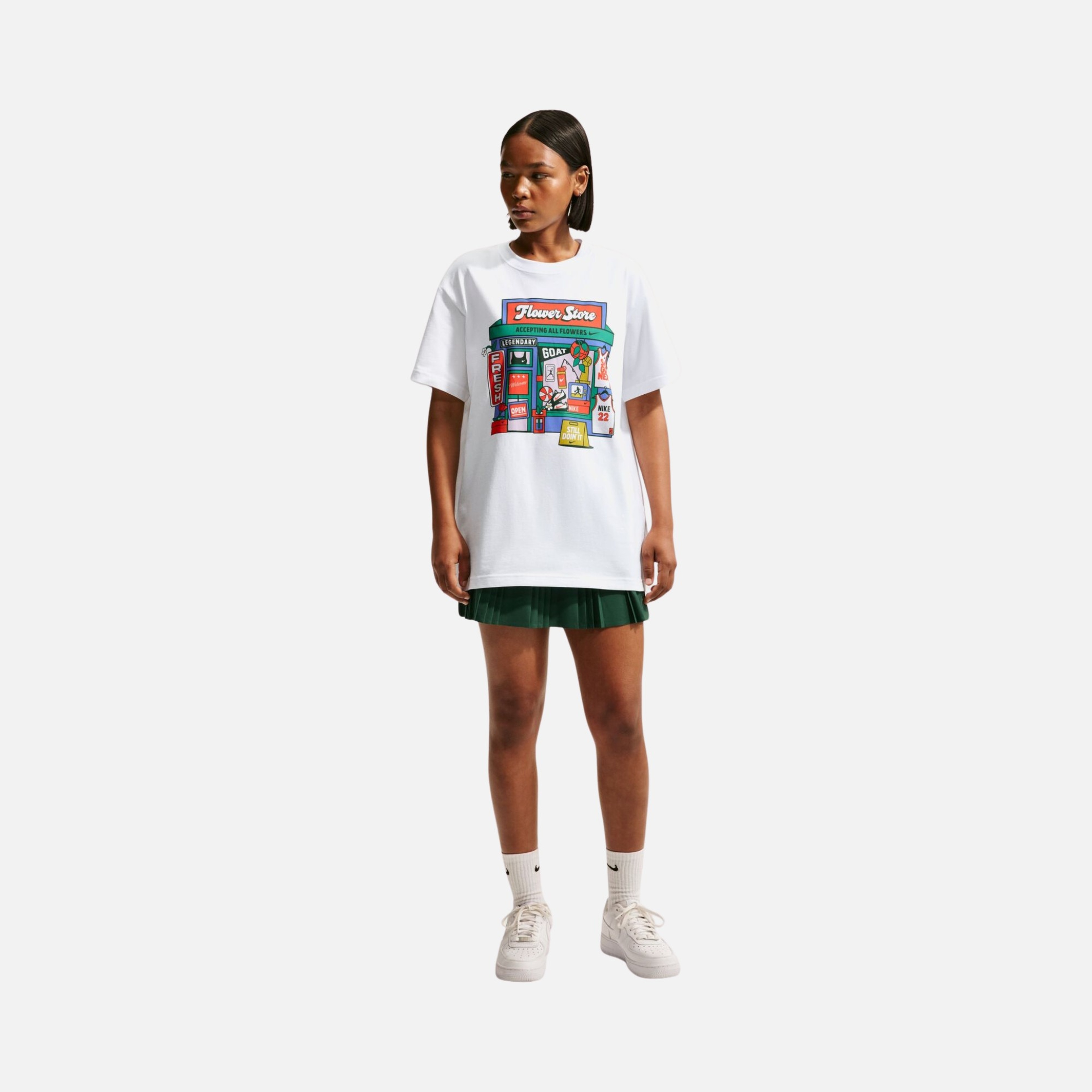 Nike Flower Shop Boyfriend Fit Kadın Tişört