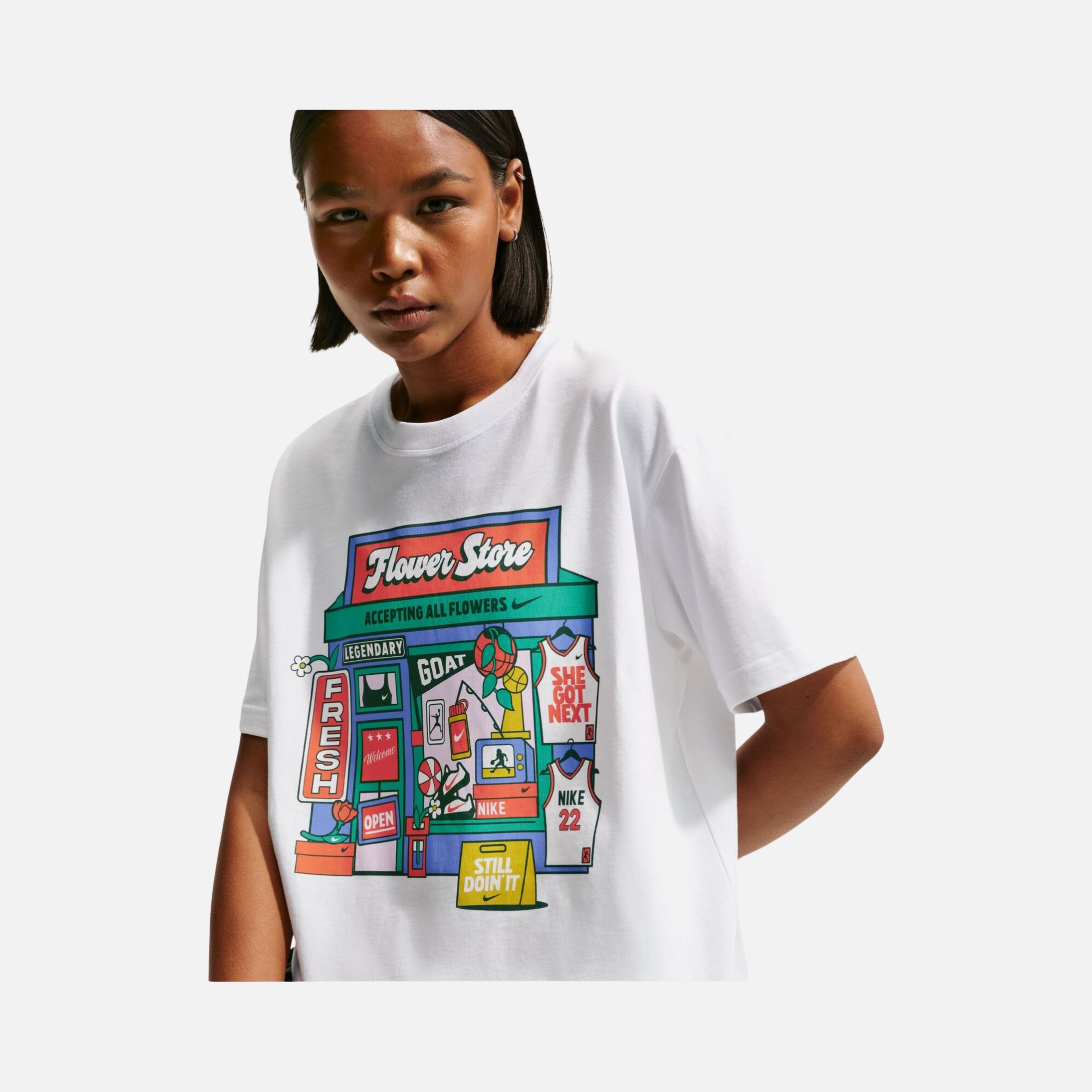 Nike Flower Shop Boyfriend Fit Kadın Tişört