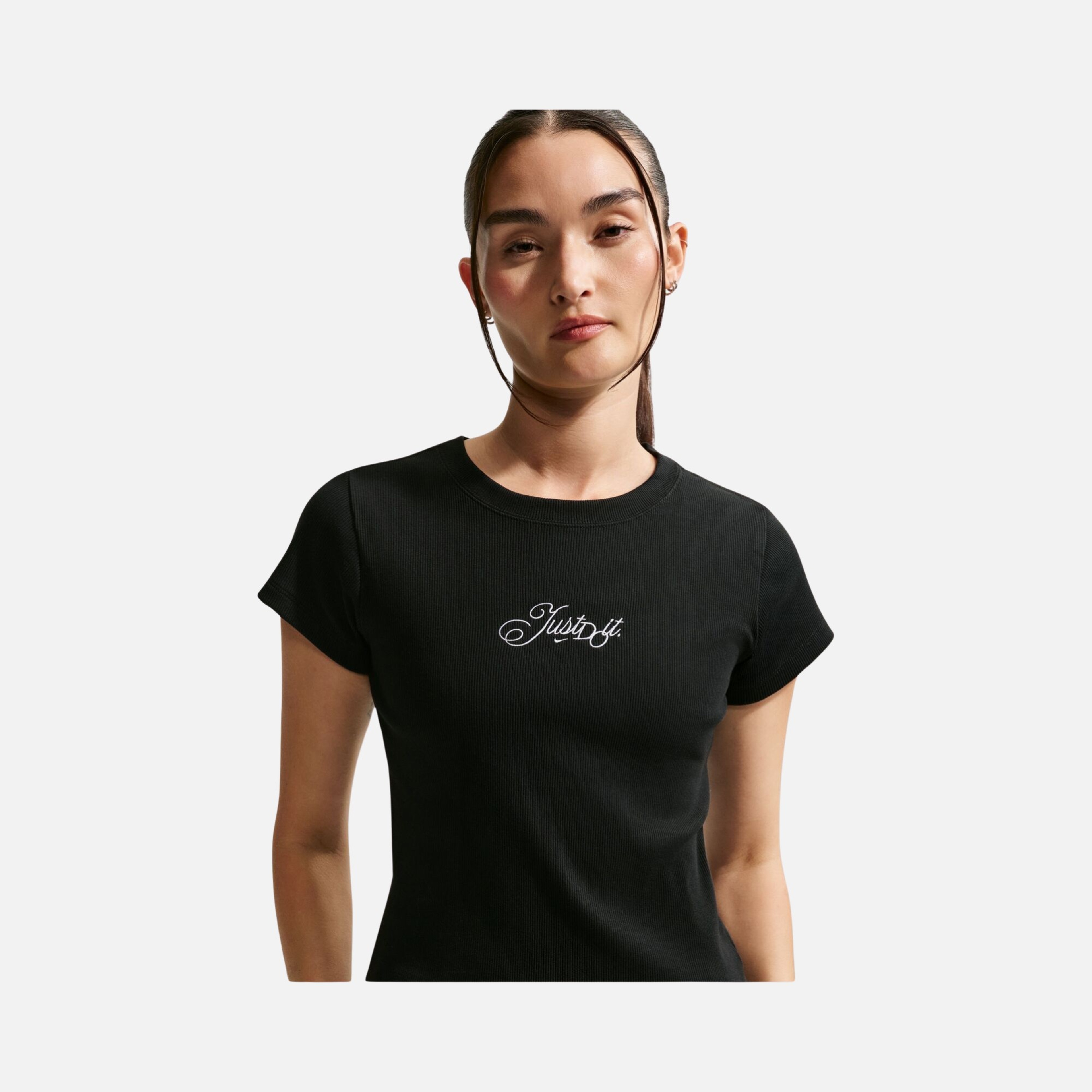Nike Sportswear Rib Modern Crop Just Do It Kadın Tişört