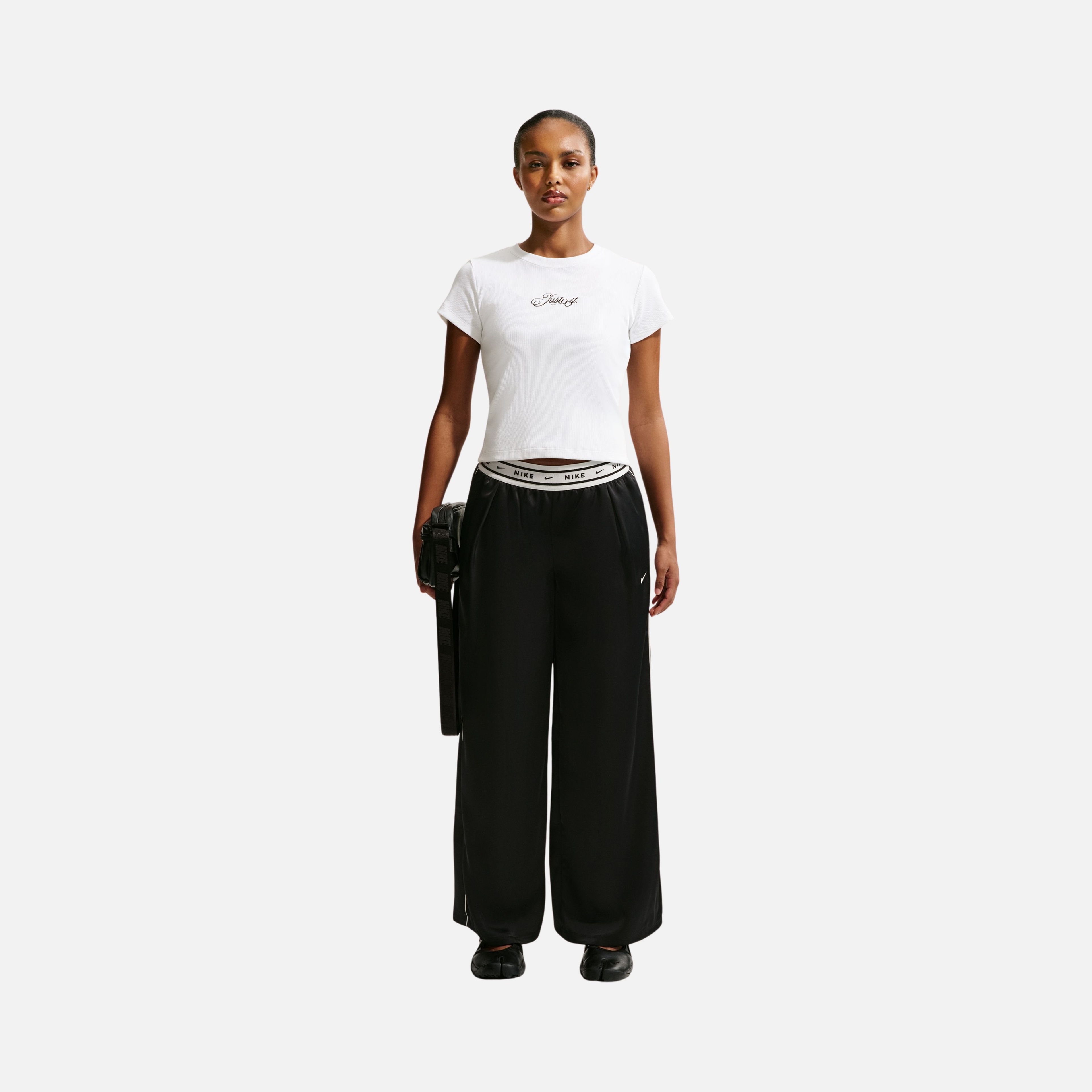 Nike Sportswear Rib Modern Crop Just Do It Kadın Tişört