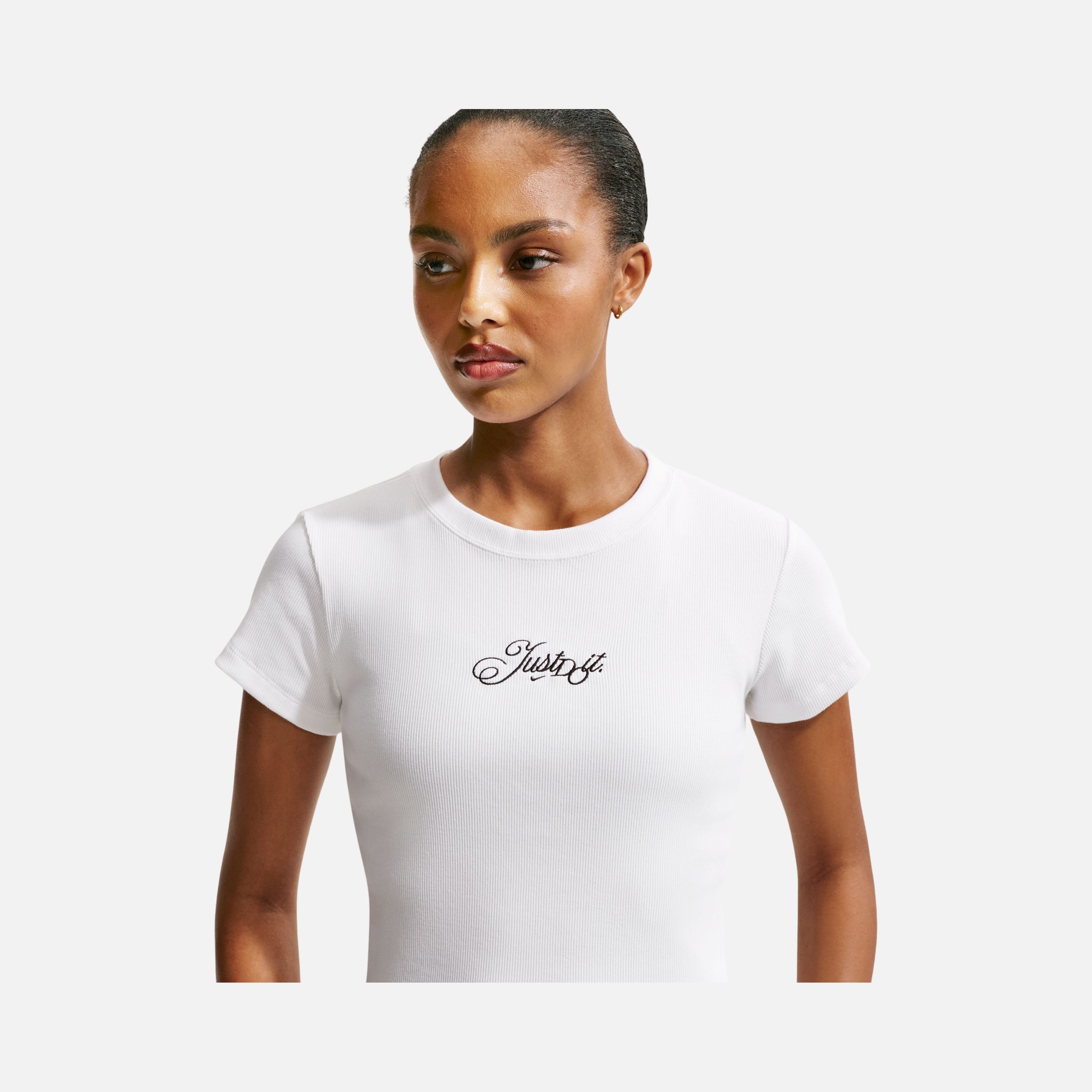 Nike Sportswear Rib Modern Crop Just Do It Kadın Tişört
