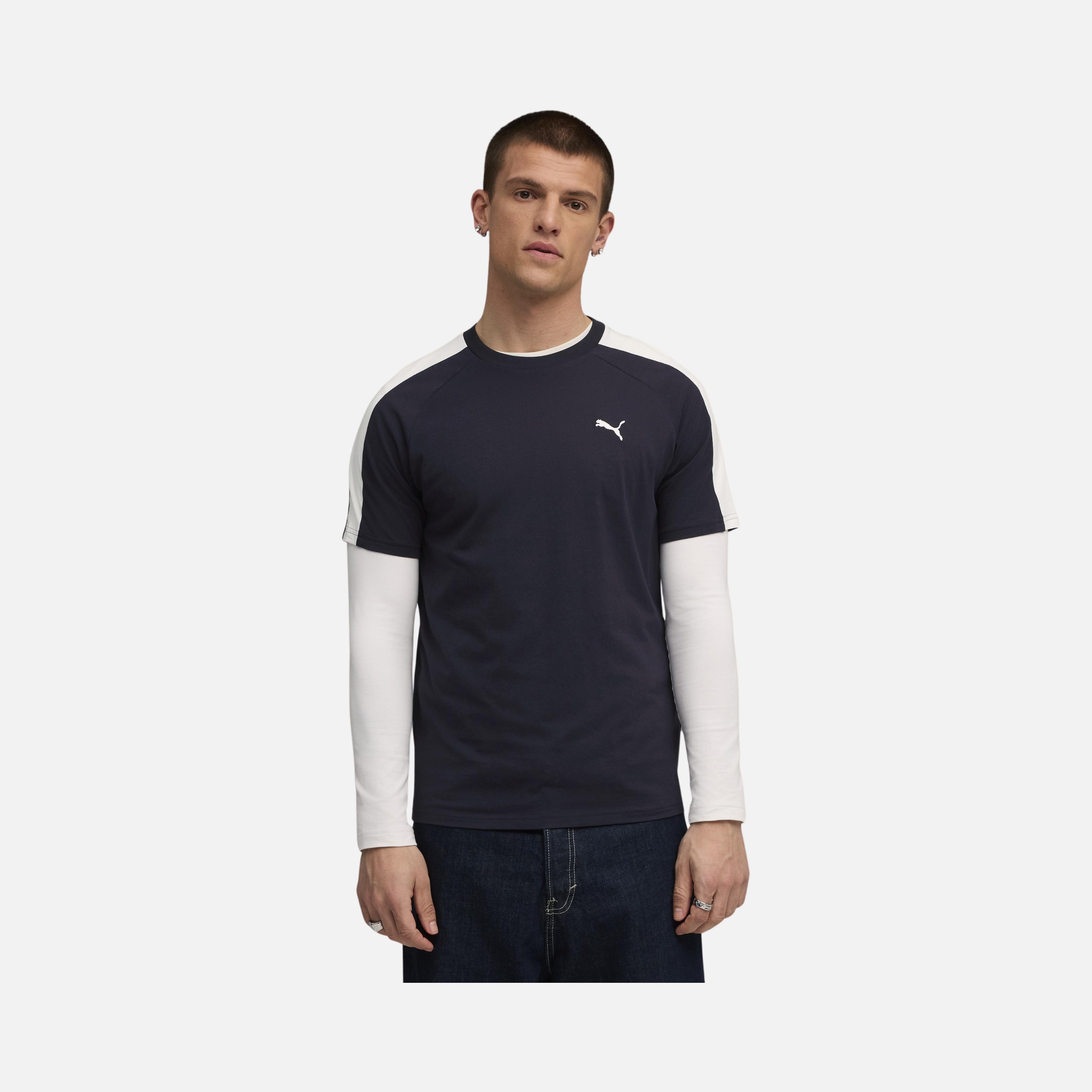 Puma Sportswear T7 Iconic Cat Logo Colorblock Short-Sleeve Erkek Tişört