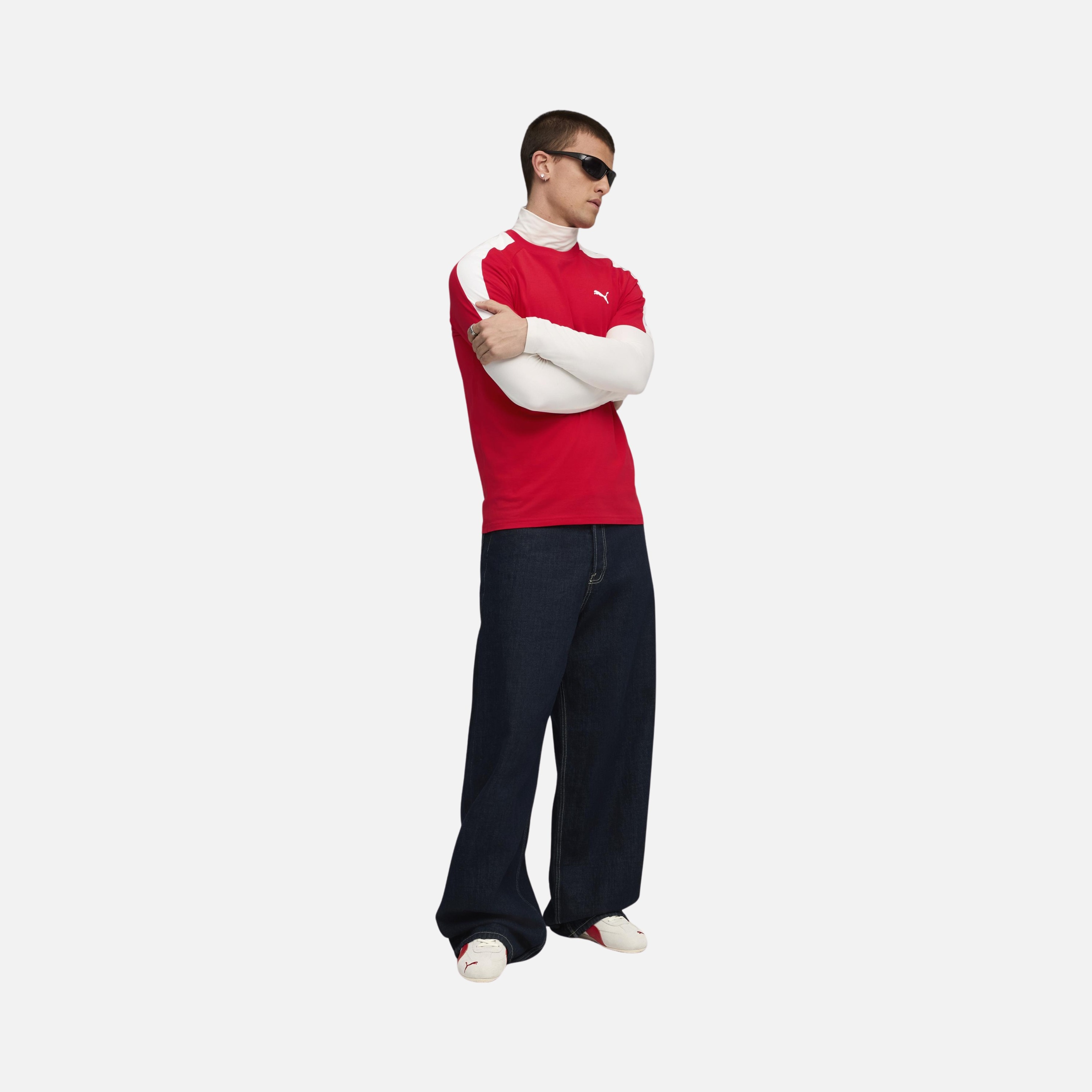 Puma Sportswear T7 Iconic Cat Logo Colorblock Short-Sleeve Erkek Tişört