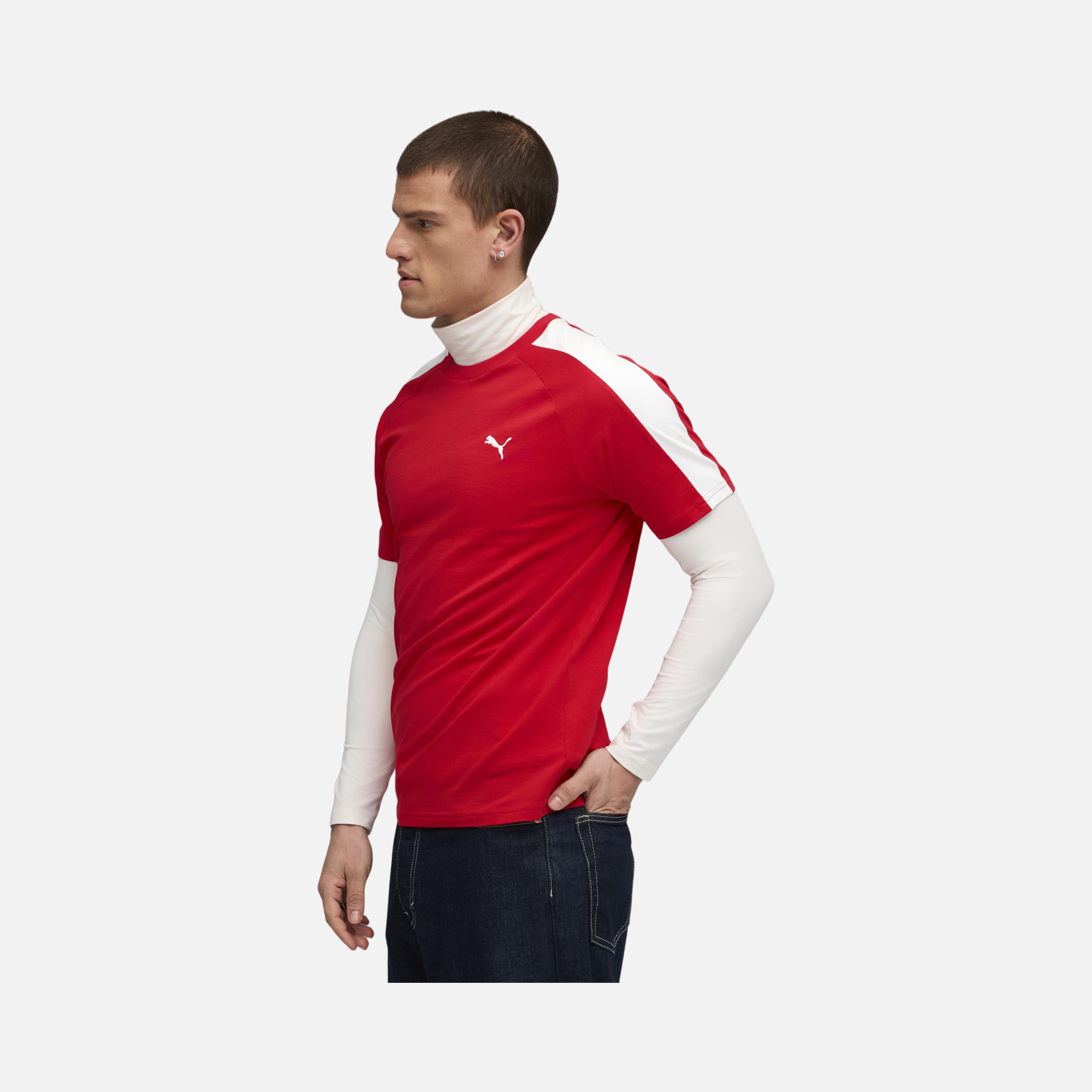 Puma Sportswear T7 Iconic Cat Logo Colorblock Short-Sleeve Erkek Tişört