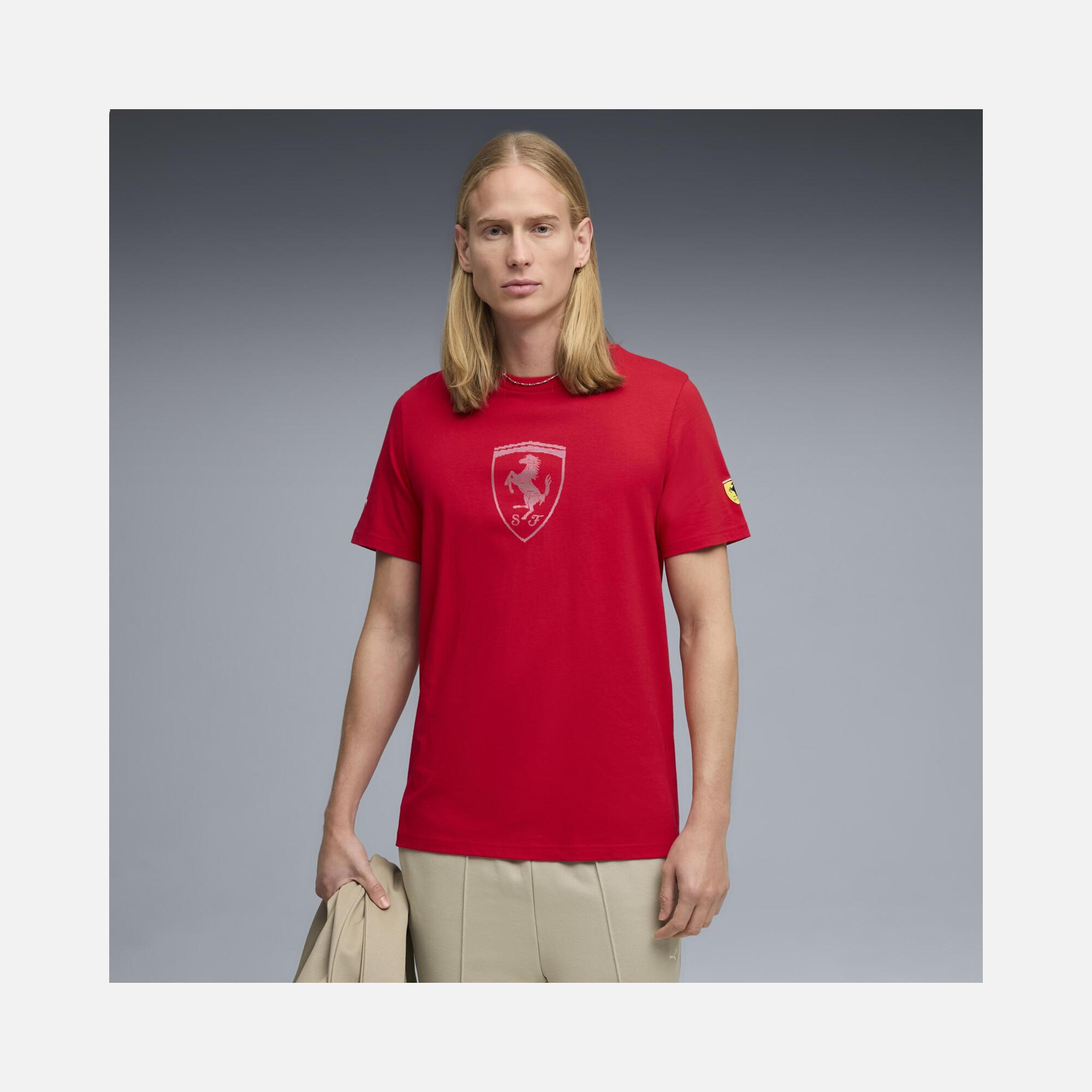 Puma Scuderia Ferrari Tonal Shield Erkek Tişört