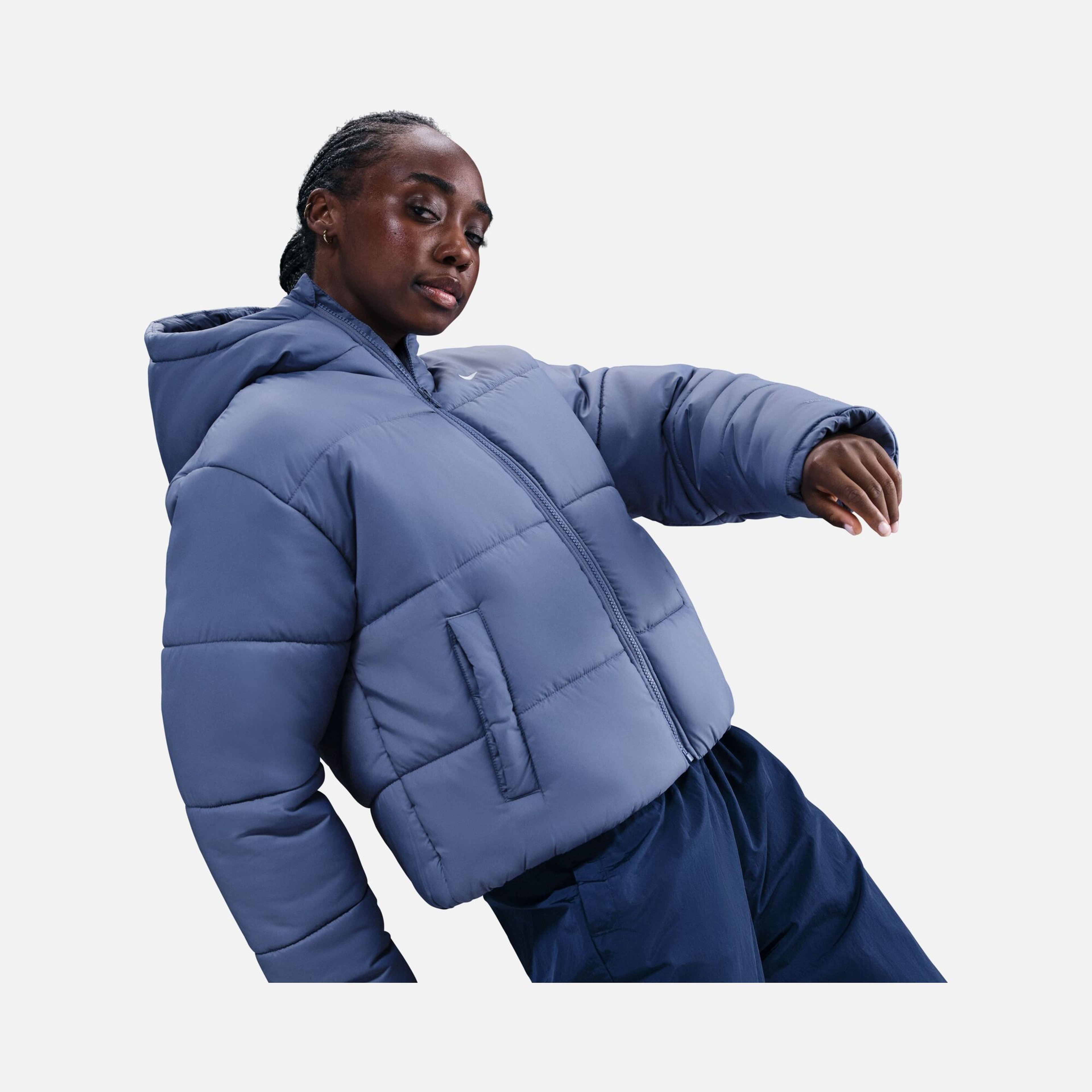 Nike Sportswear Therma-Fit Loose Cut at Hip-Length Full-Zip Hoodie Kadın Mont