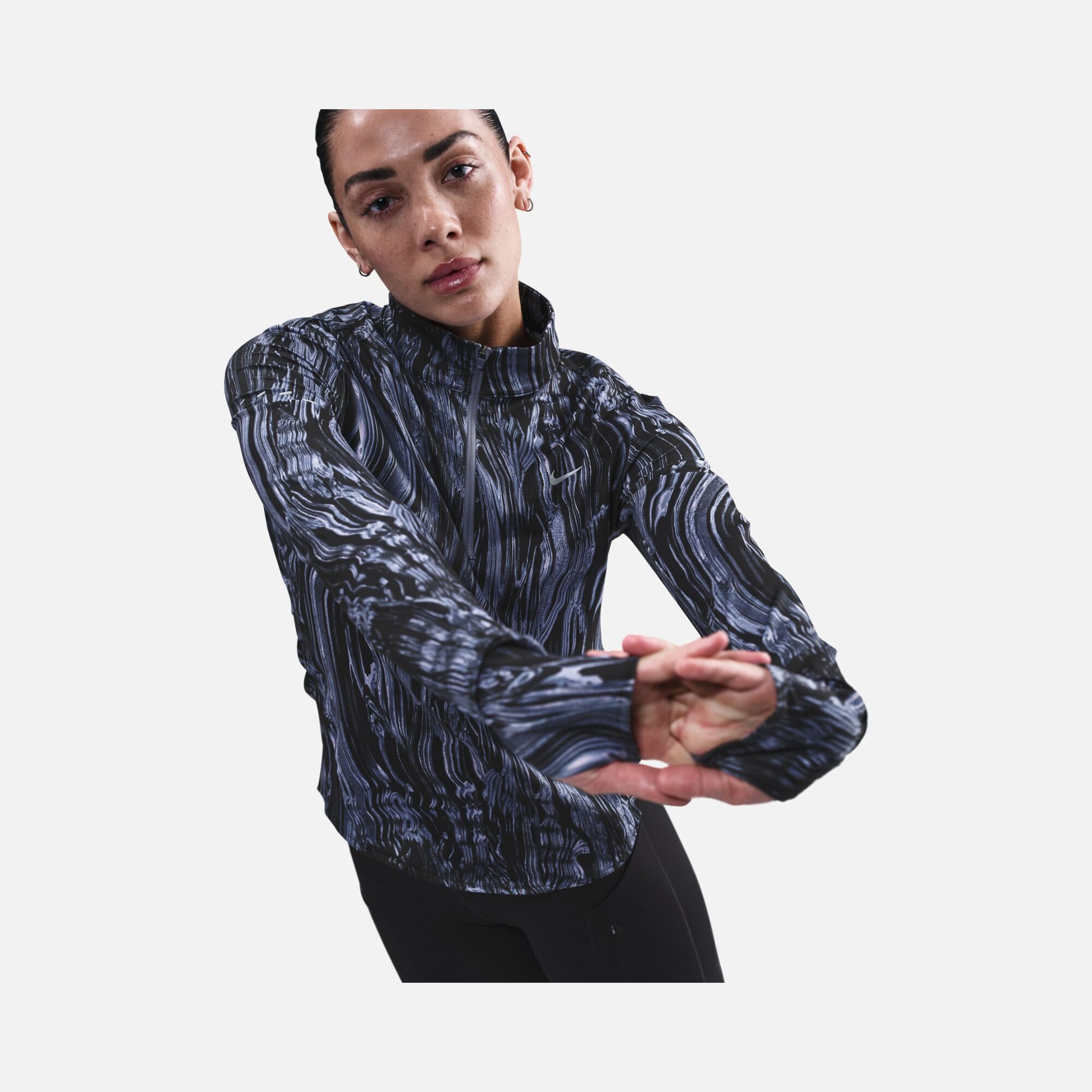 Nike Dri-Fit Swift UV Half-Zip Running Kadın Tişört