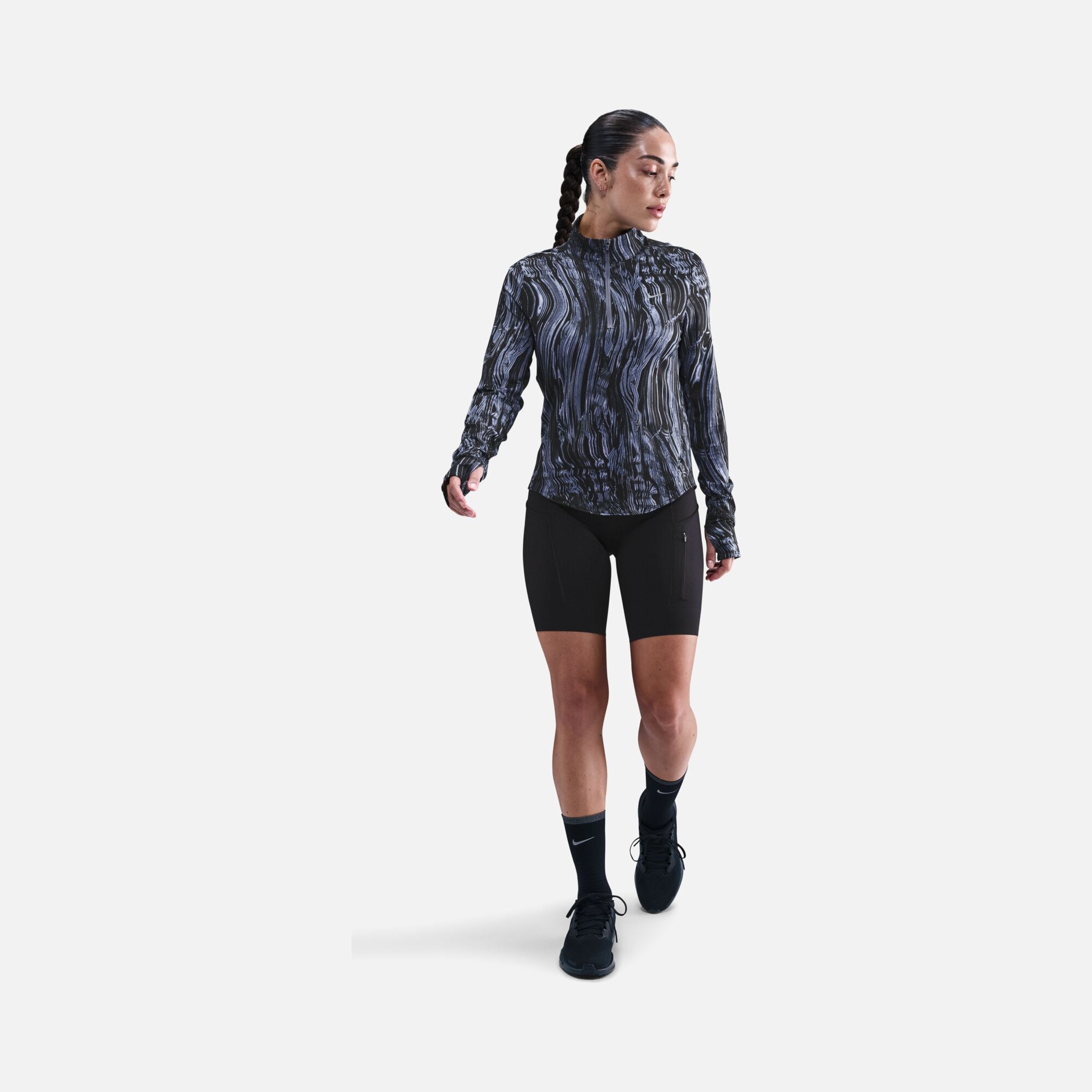 Nike Dri-Fit Swift UV Half-Zip Running Kadın Tişört