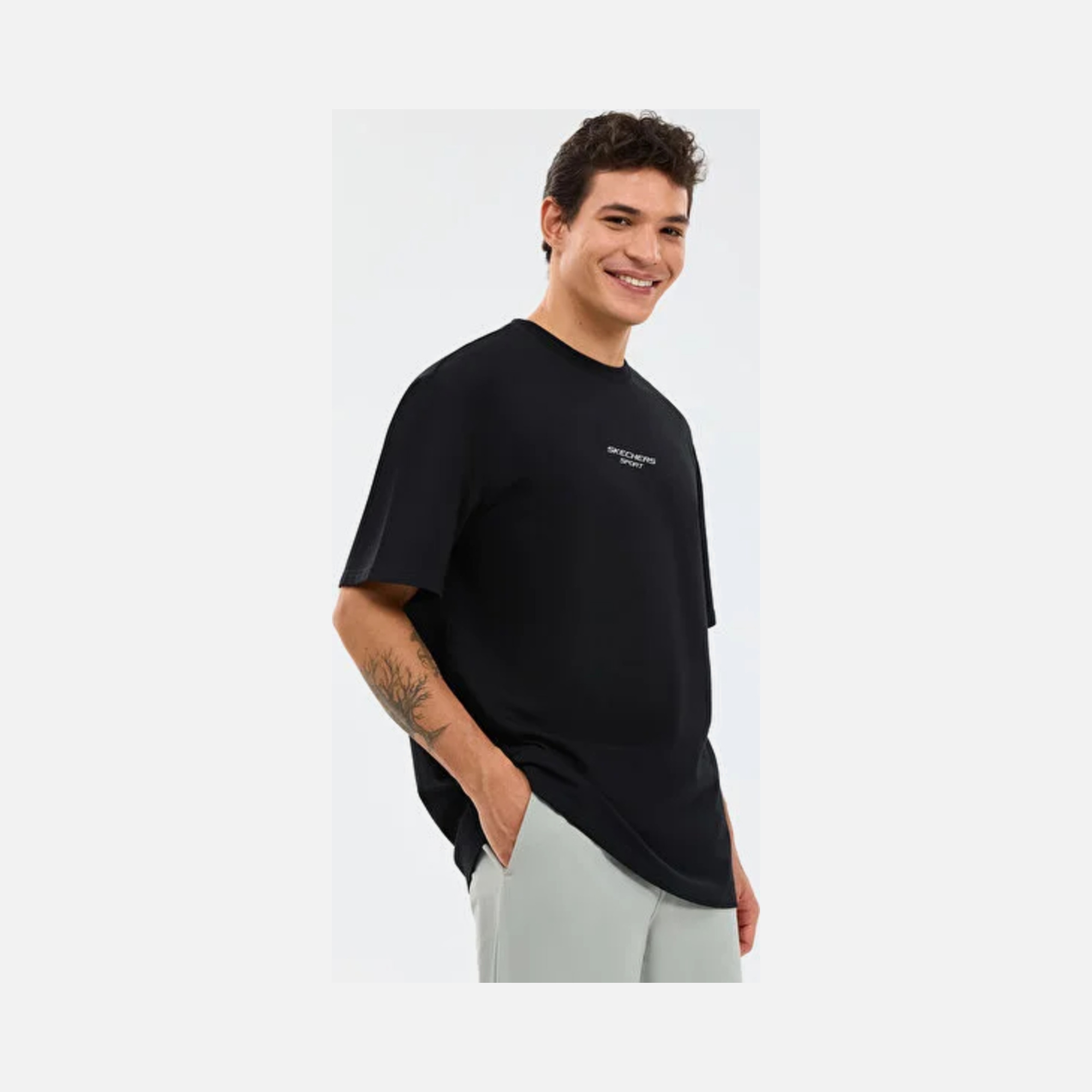 Skechers Graphic Tee Reflect Logo Oversize Erkek Tişört