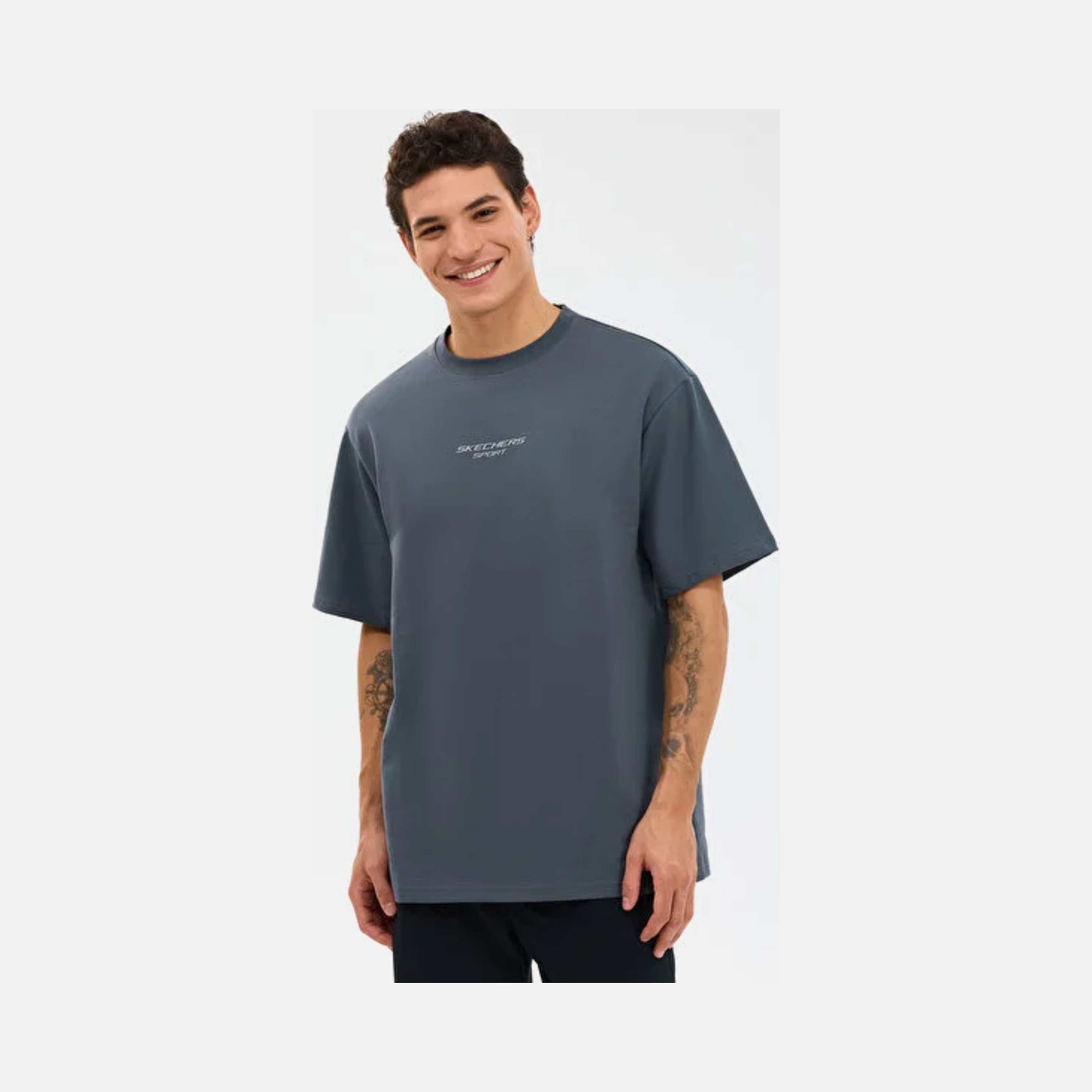 Skechers Graphic Tee Reflect Logo Oversize Erkek Tişört