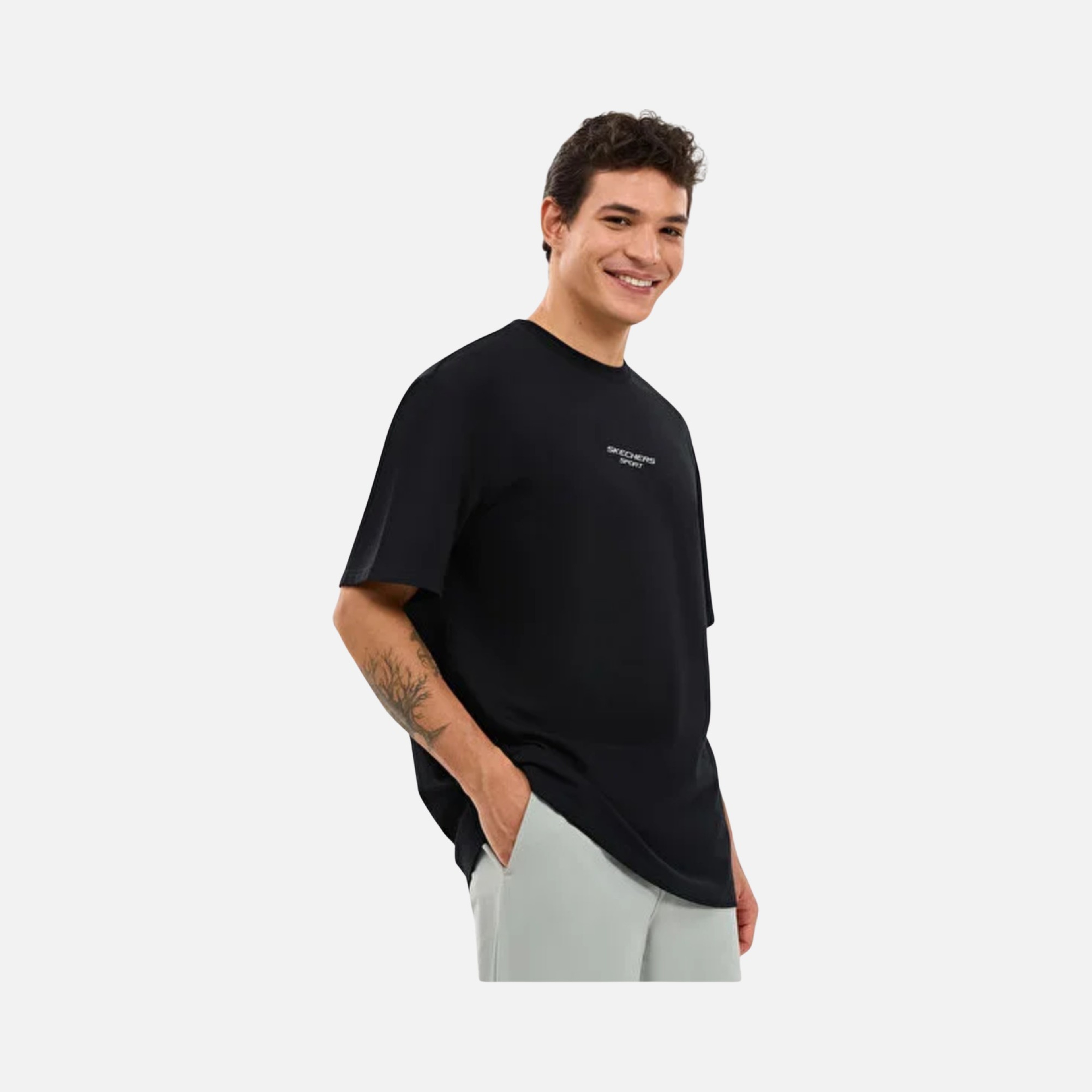 Skechers Graphic Tee Reflect Logo Oversize Erkek Tişört