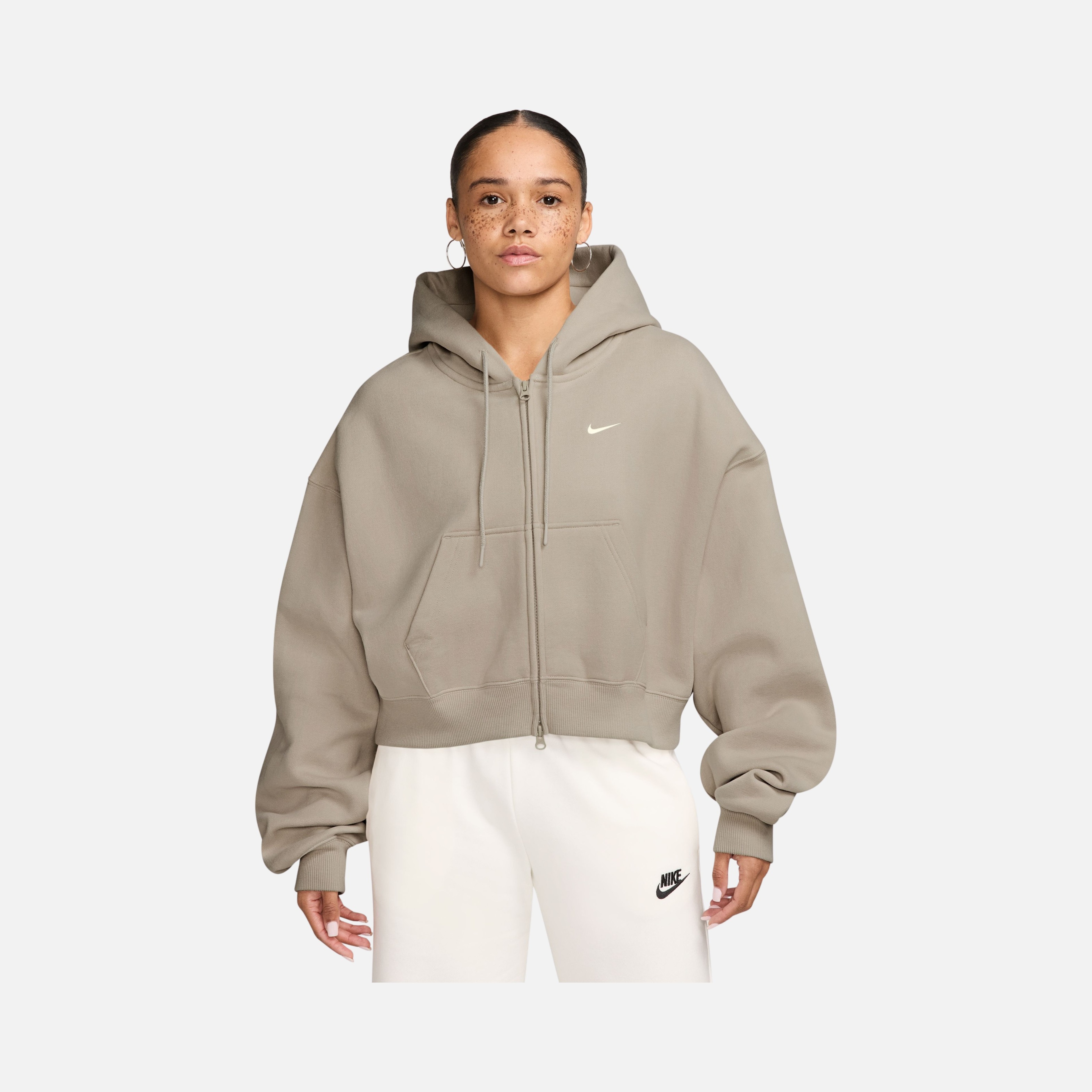 Nike Studio Fleece Oversized Cropped Full-zip Kadın Ceket