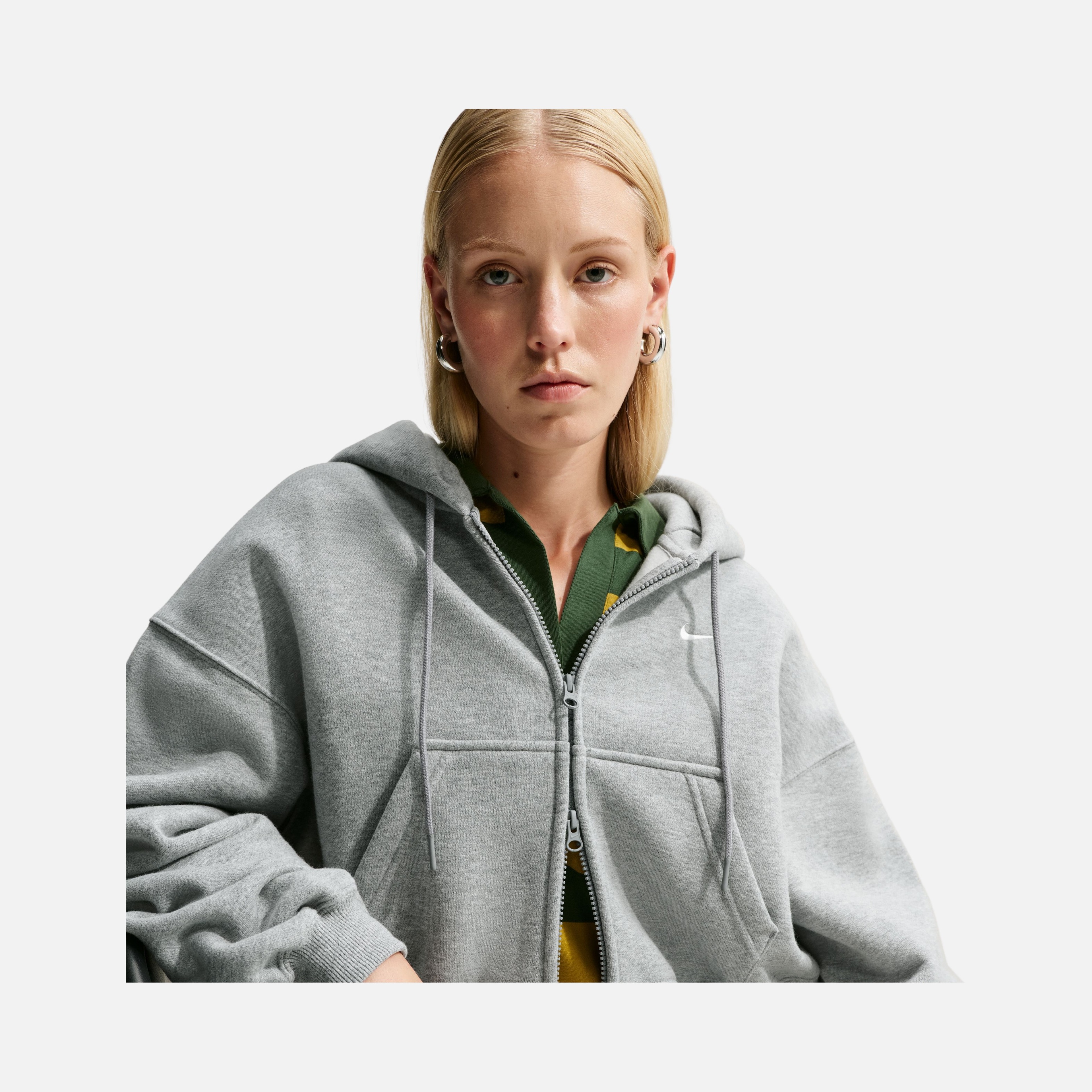Nike Studio Fleece Oversized Cropped Full-zip Kadın Ceket