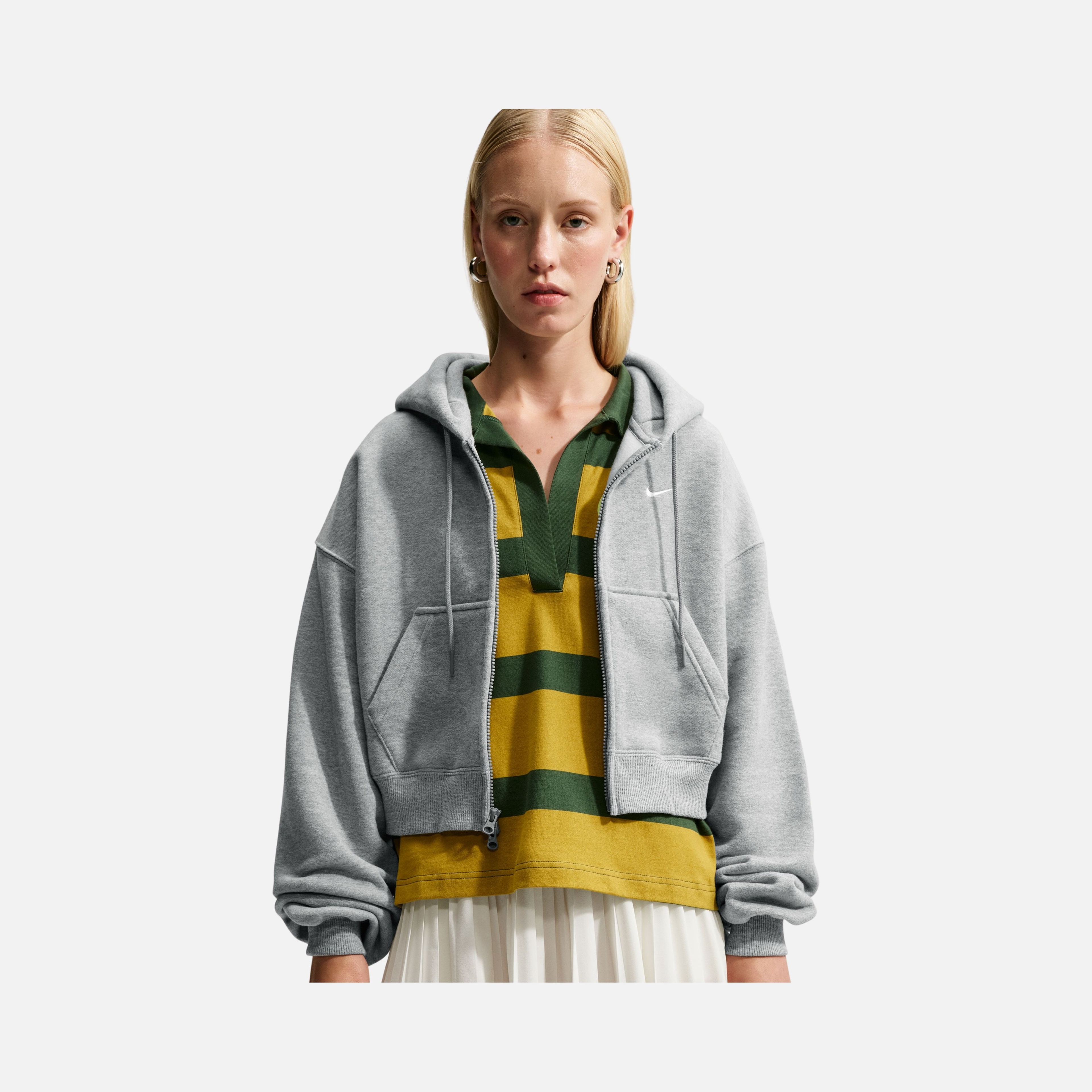 Nike Studio Fleece Oversized Cropped Full-zip Kadın Ceket