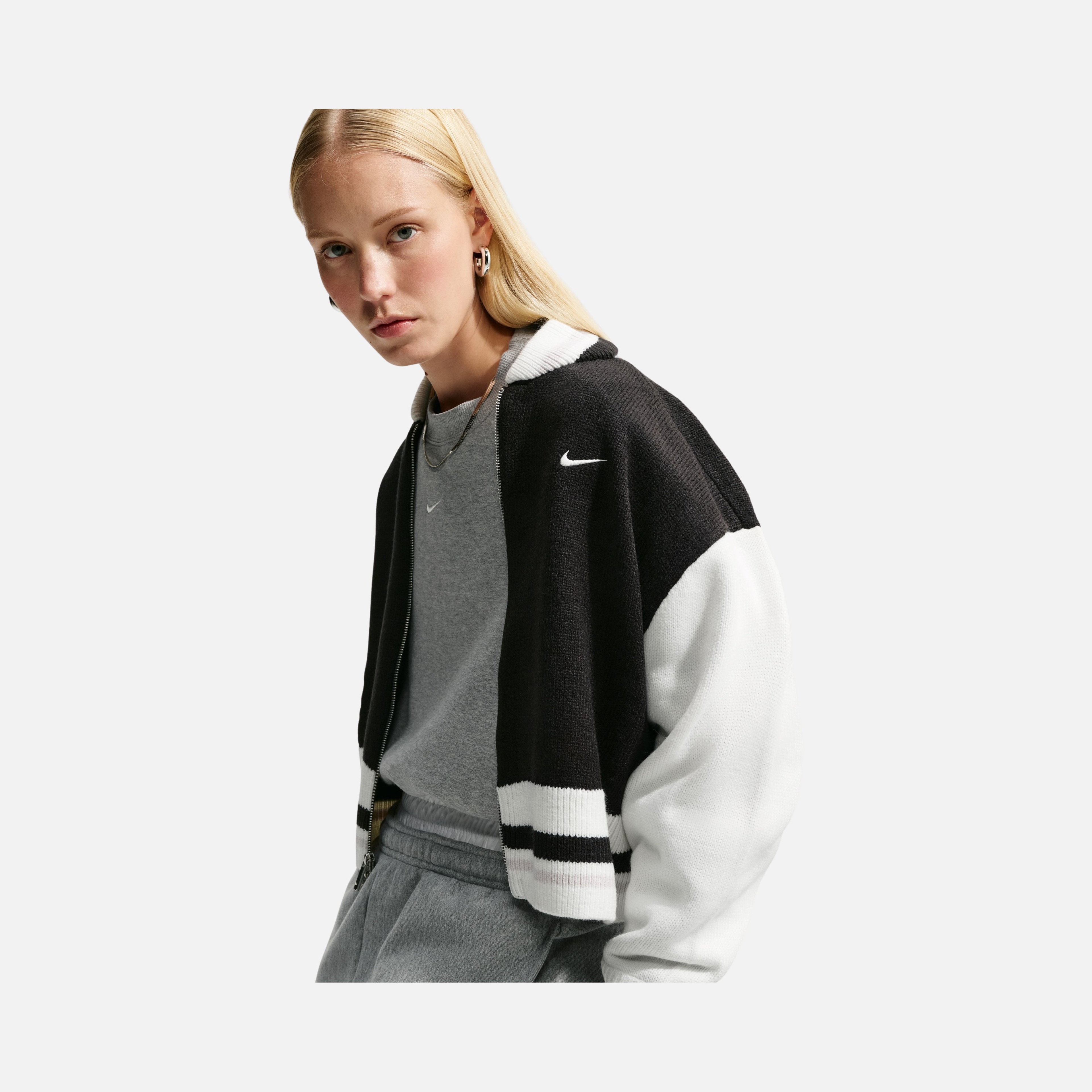 Nike Studio Fleece Oversized Cropped Crew Kadın Sweatshirt