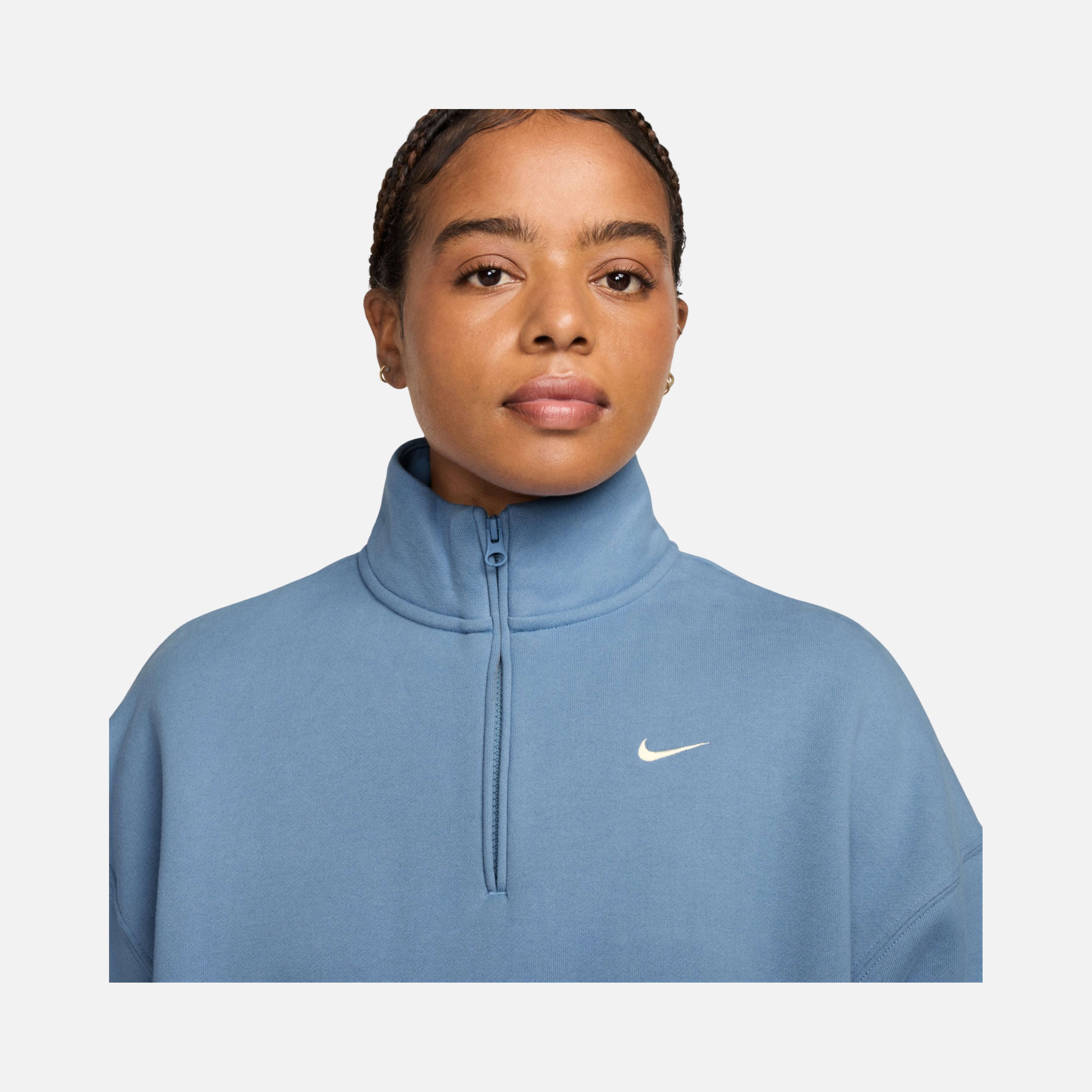 Nike Studio Fleece Mid Waist Oversized Crop Quarter Zip Kadın Sweatshirt