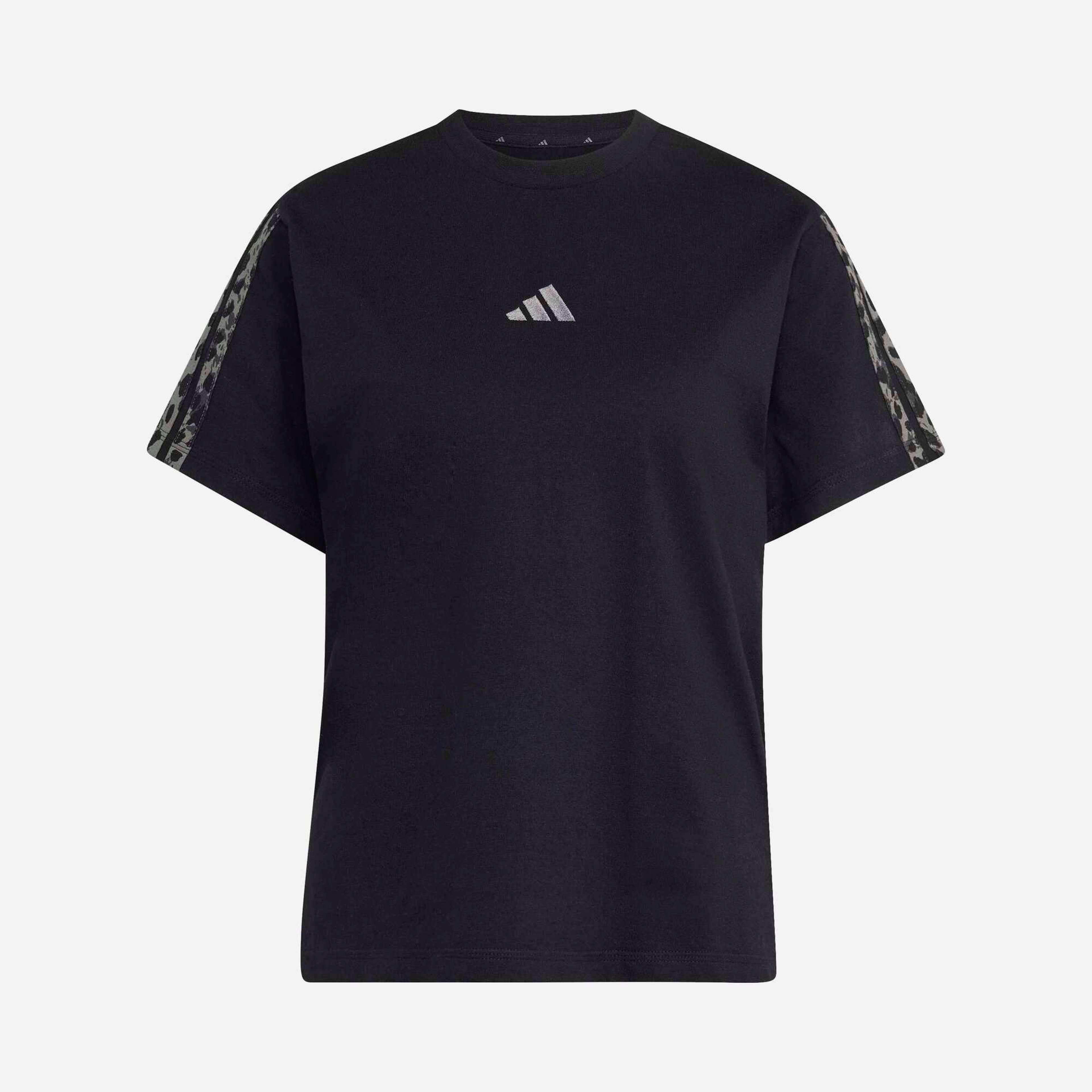adidas Seasonal Essentials Animal Print 3-Stripes Kadın Tişört