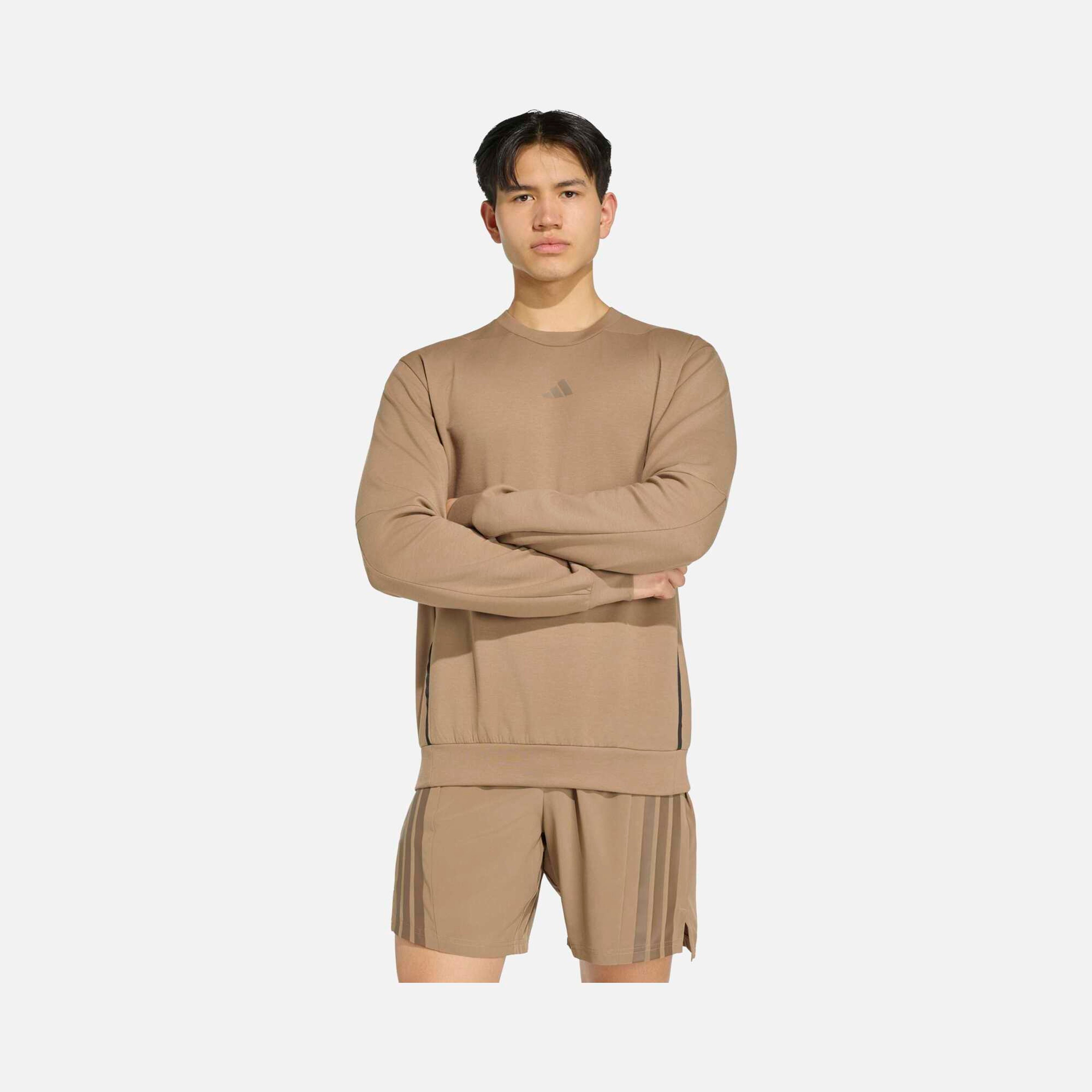 adidas AEROREADY Designed for Gym & Training Crew Erkek Sweatshirt