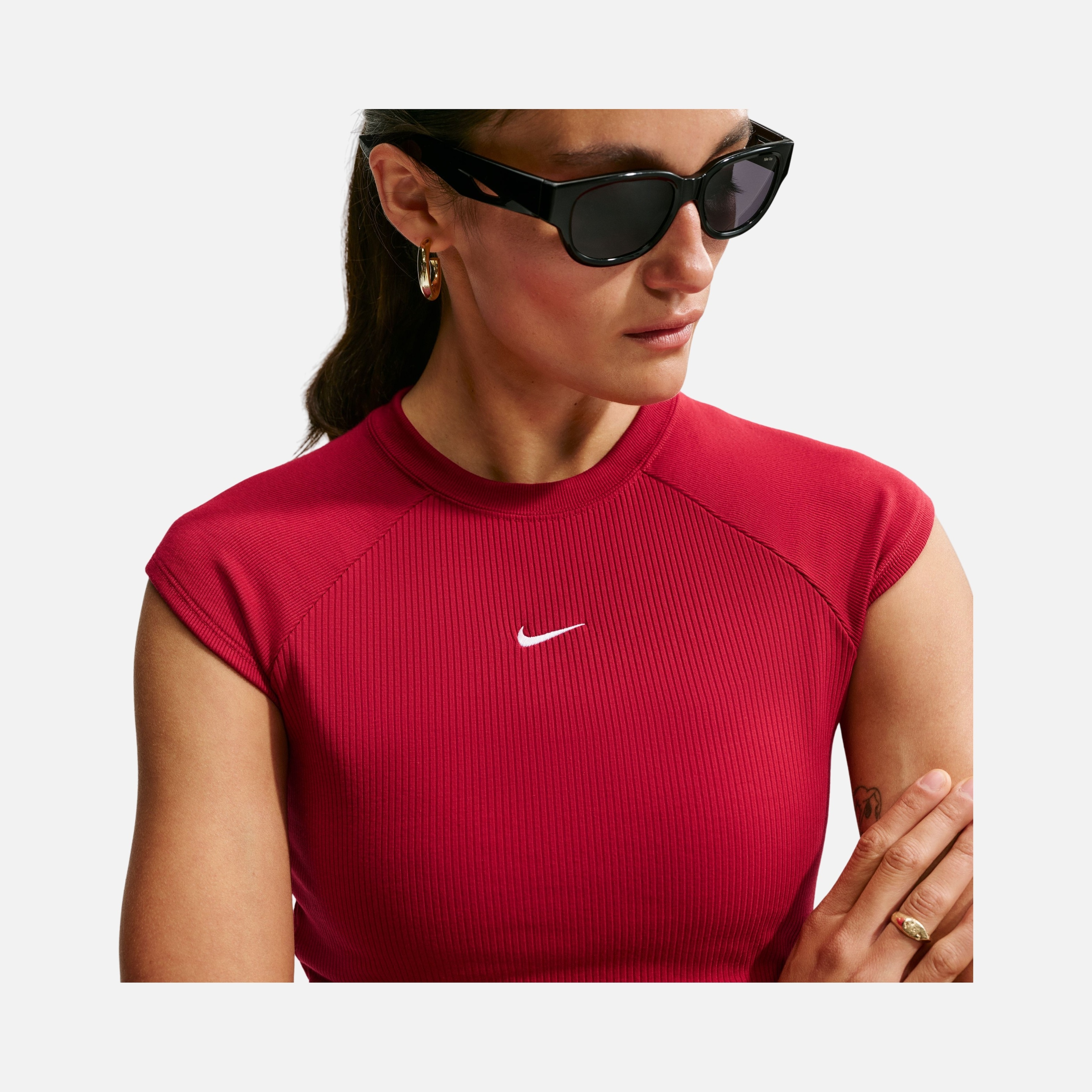 Nike Nsw Chill Knit Rib Ss Top Kadın Tişört