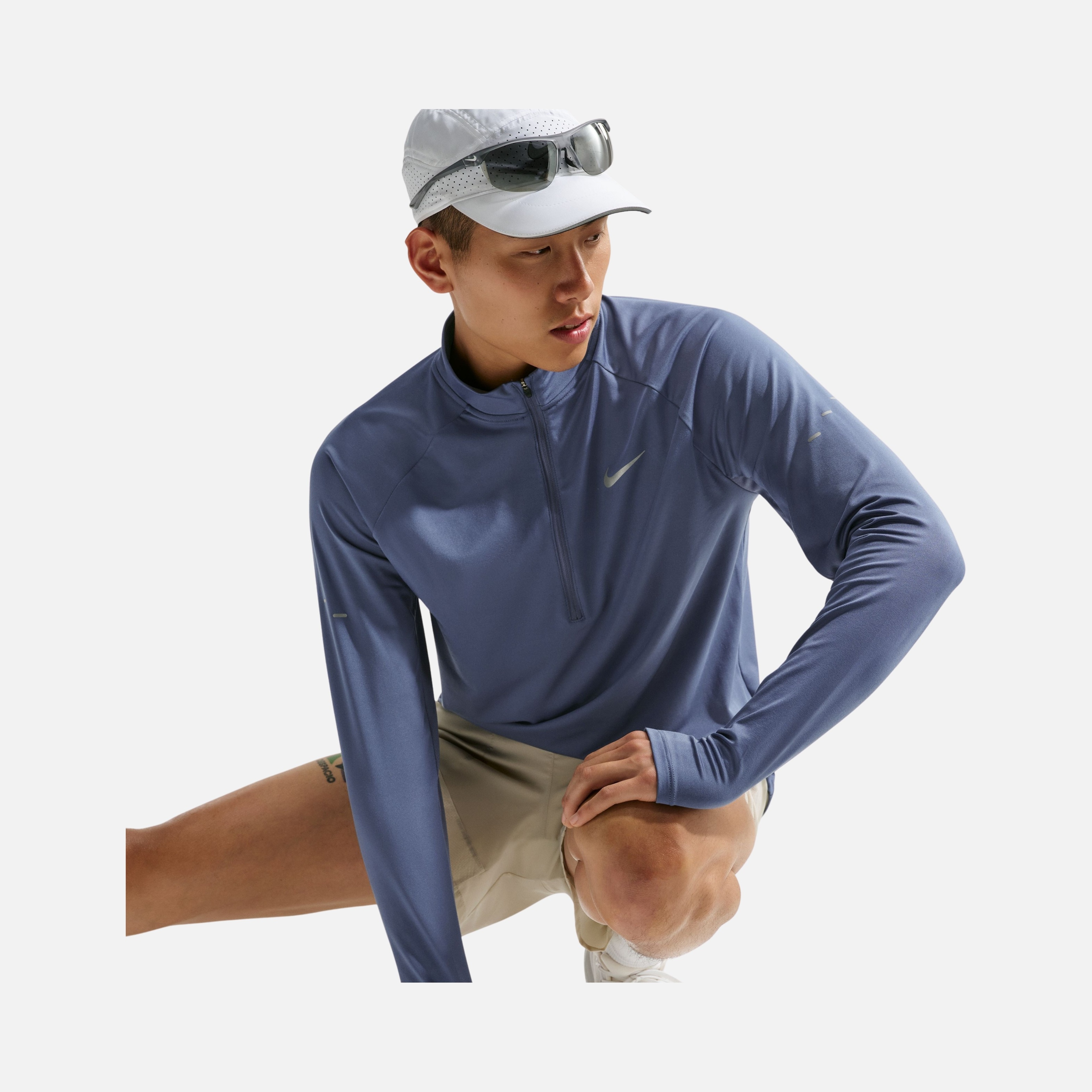 Nike Stride Dri-Fit 1/4-Zip Midlayer Running Long-Sleeve Erkek Tişört