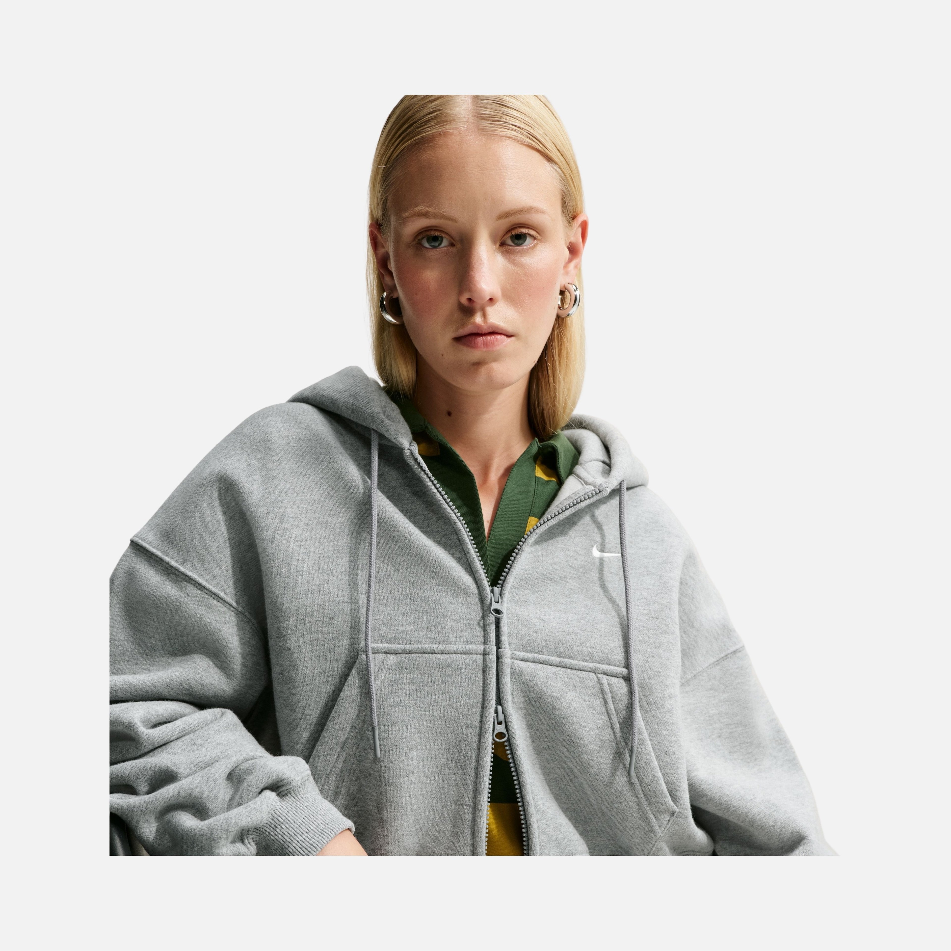 Nike Studio Fleece Oversized Cropped Full-zip Kadın Ceket