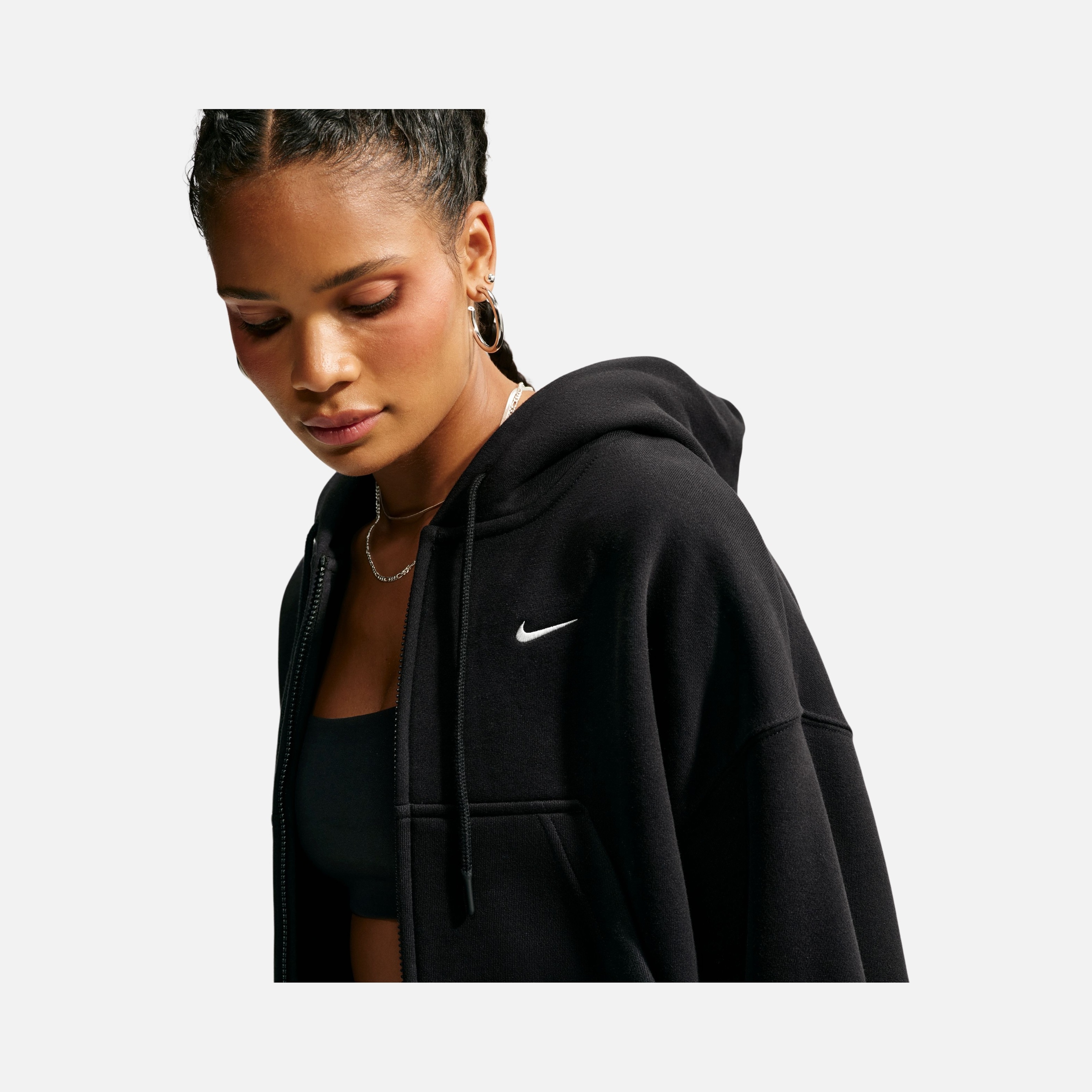Nike Studio Fleece Oversized Cropped Full-zip Kadın Ceket
