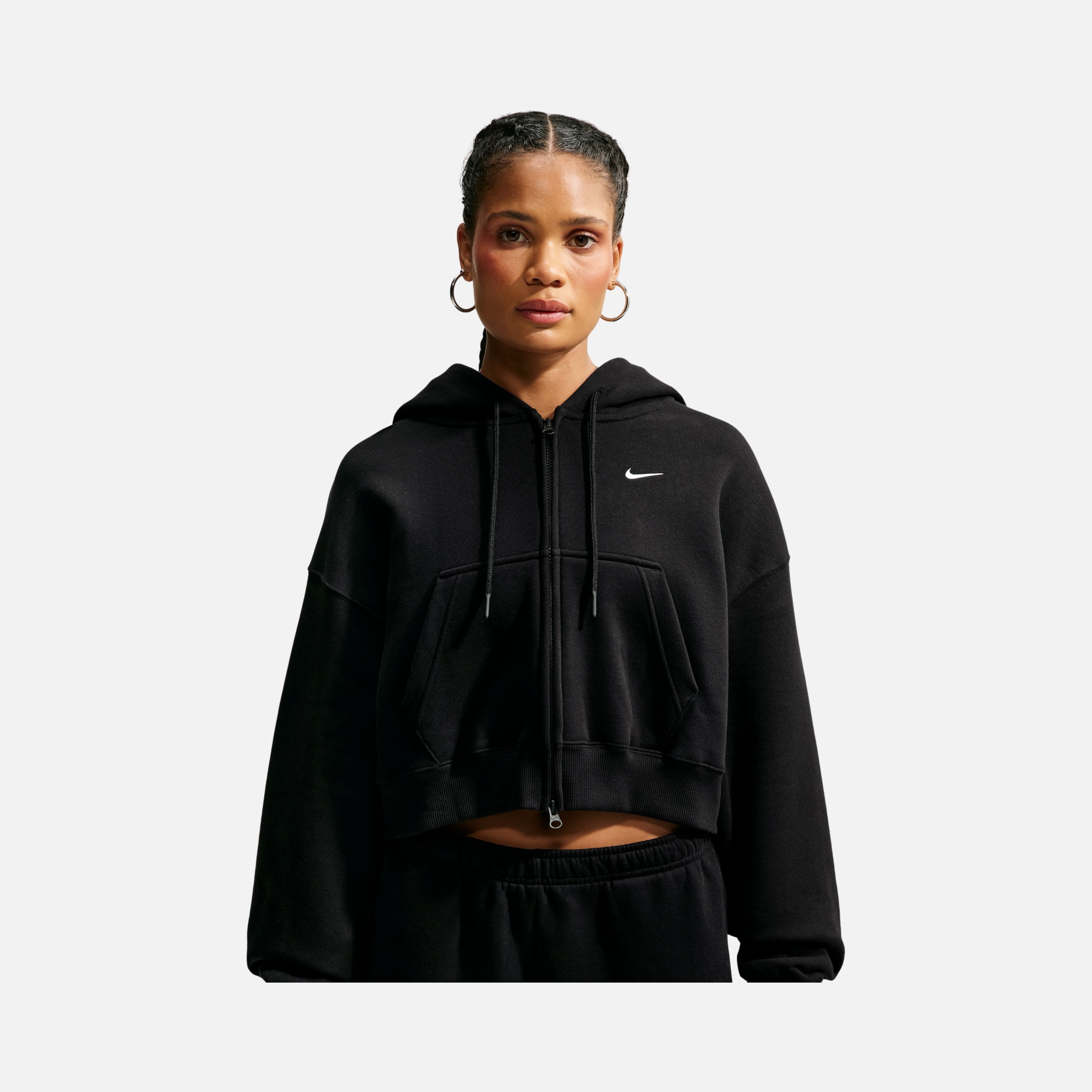 Nike Studio Fleece Oversized Cropped Full-zip Kadın Ceket