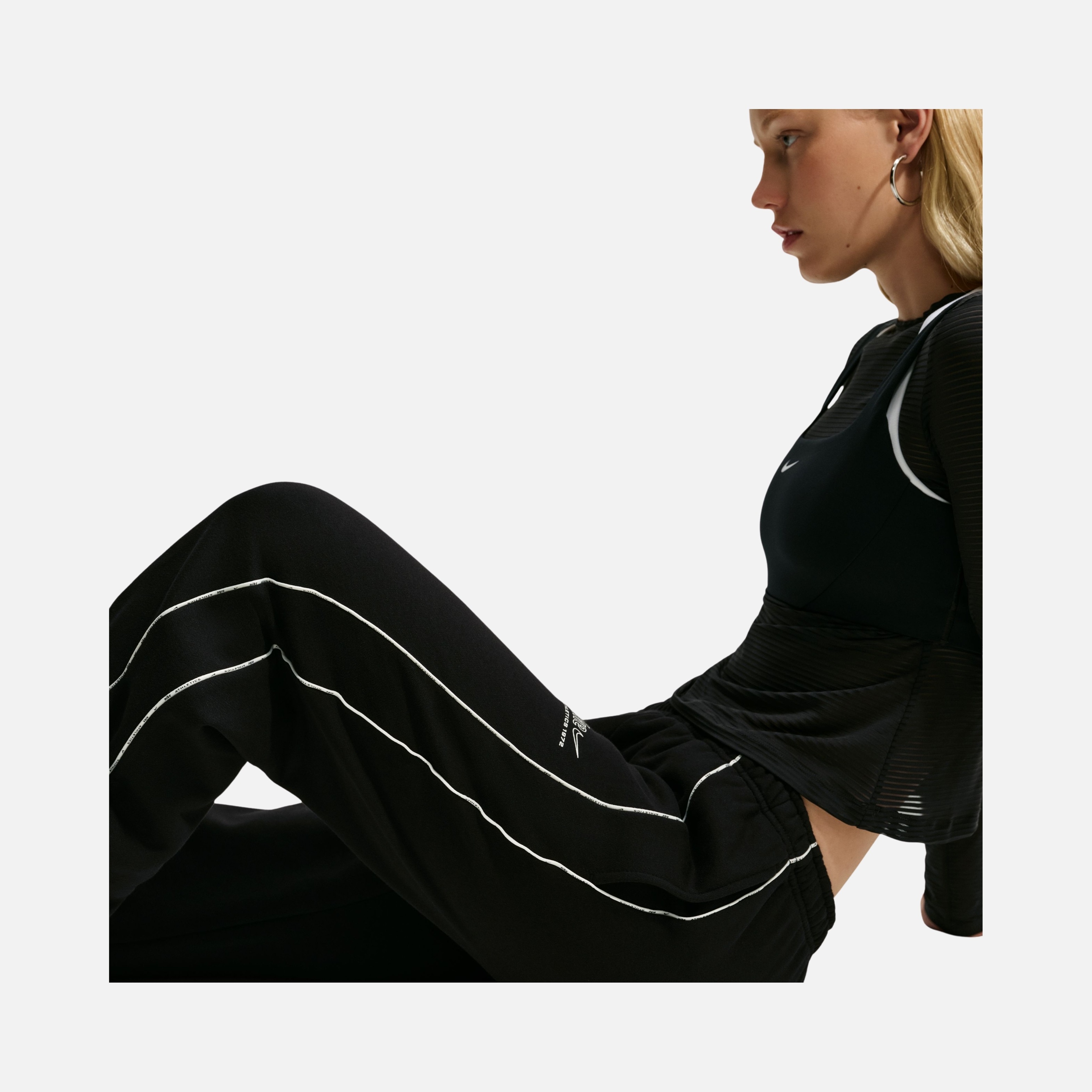 Nike Studio Fleece Mid-Rise Adjustable Cuff Kadın Pantolon