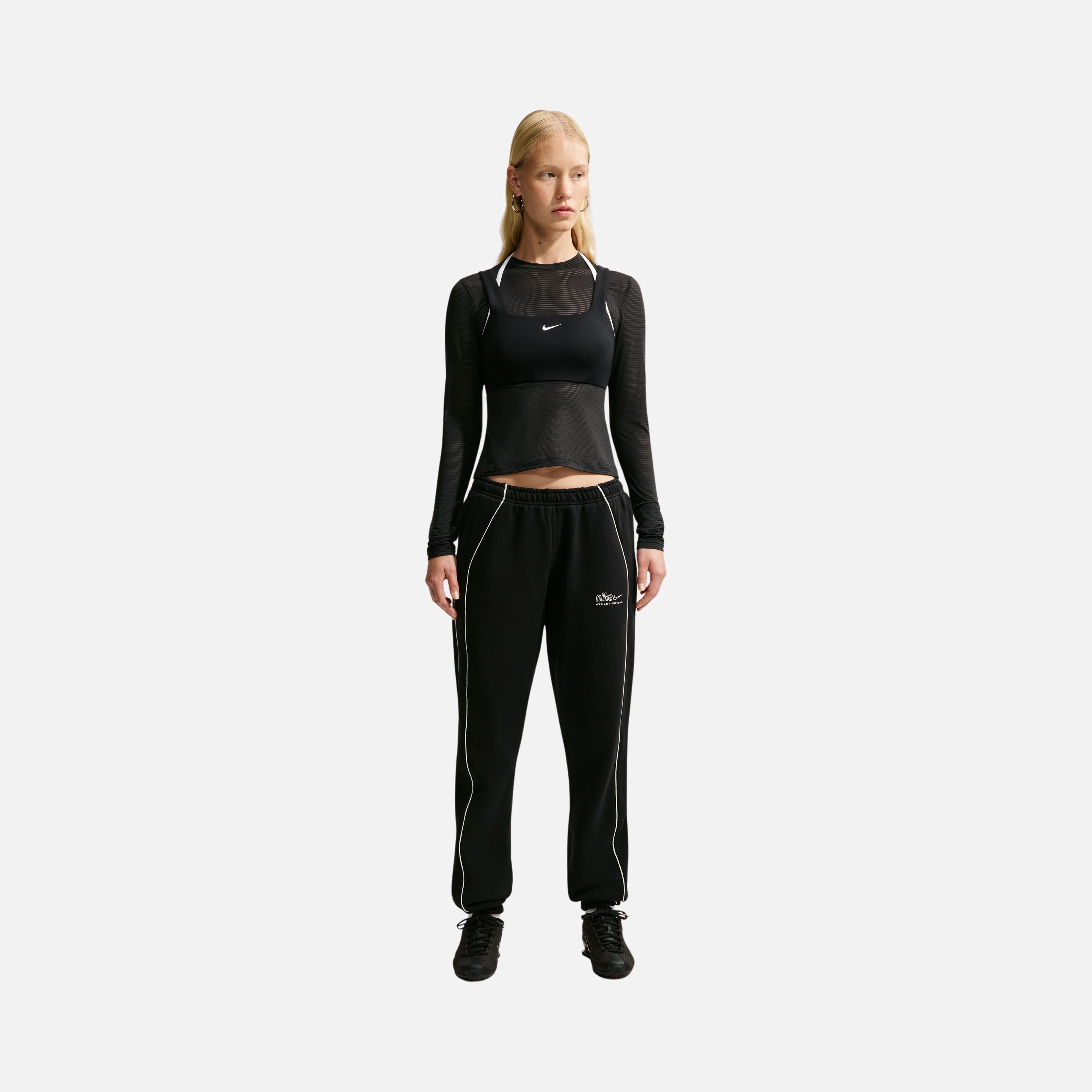 Nike Studio Fleece Mid-Rise Adjustable Cuff Kadın Pantolon