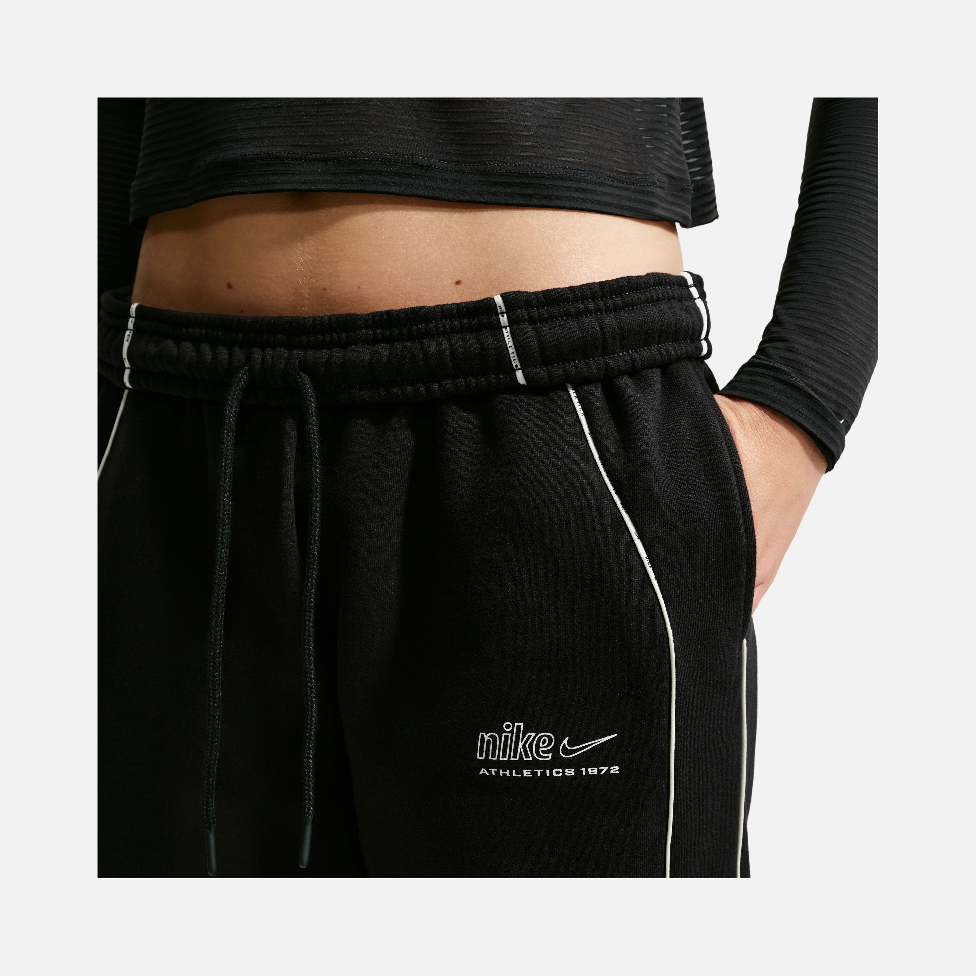 Nike Studio Fleece Mid-Rise Adjustable Cuff Kadın Pantolon