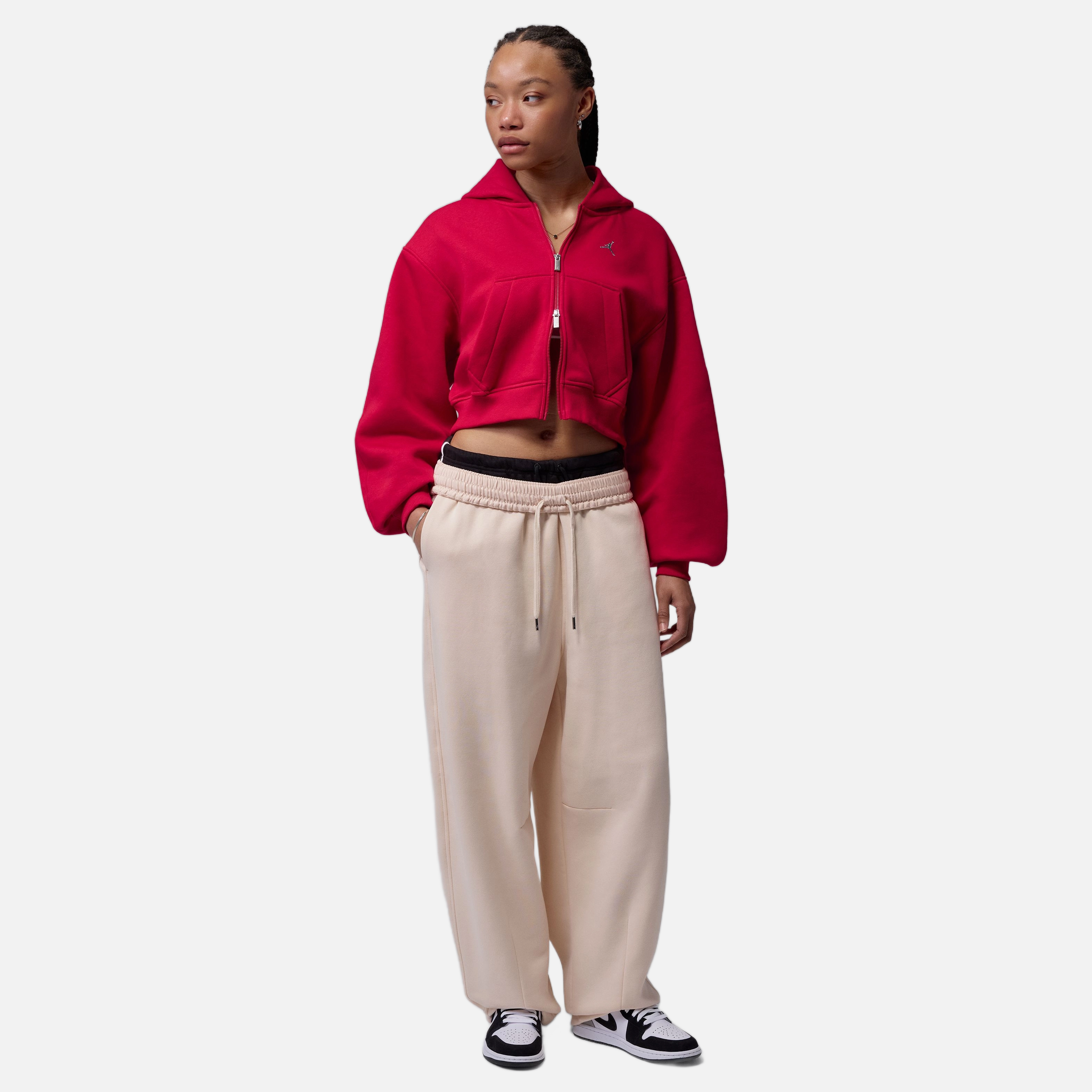Nike Jordan Brooklyn Fleece Md Crop Full-zip Kadın Ceket