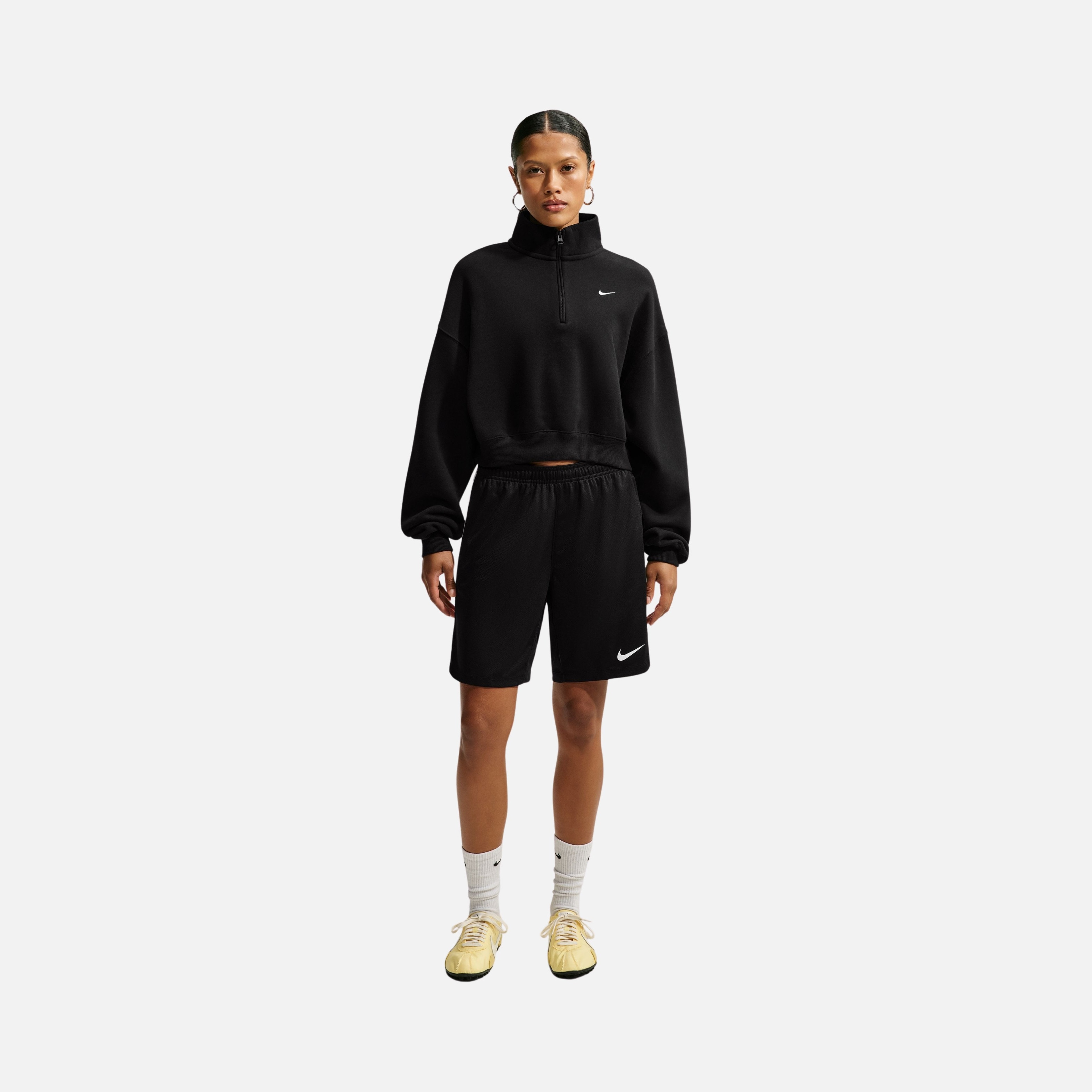 Nike Studio Fleece Mid Waist Oversized Crop Quarter Zip Kadın Sweatshirt
