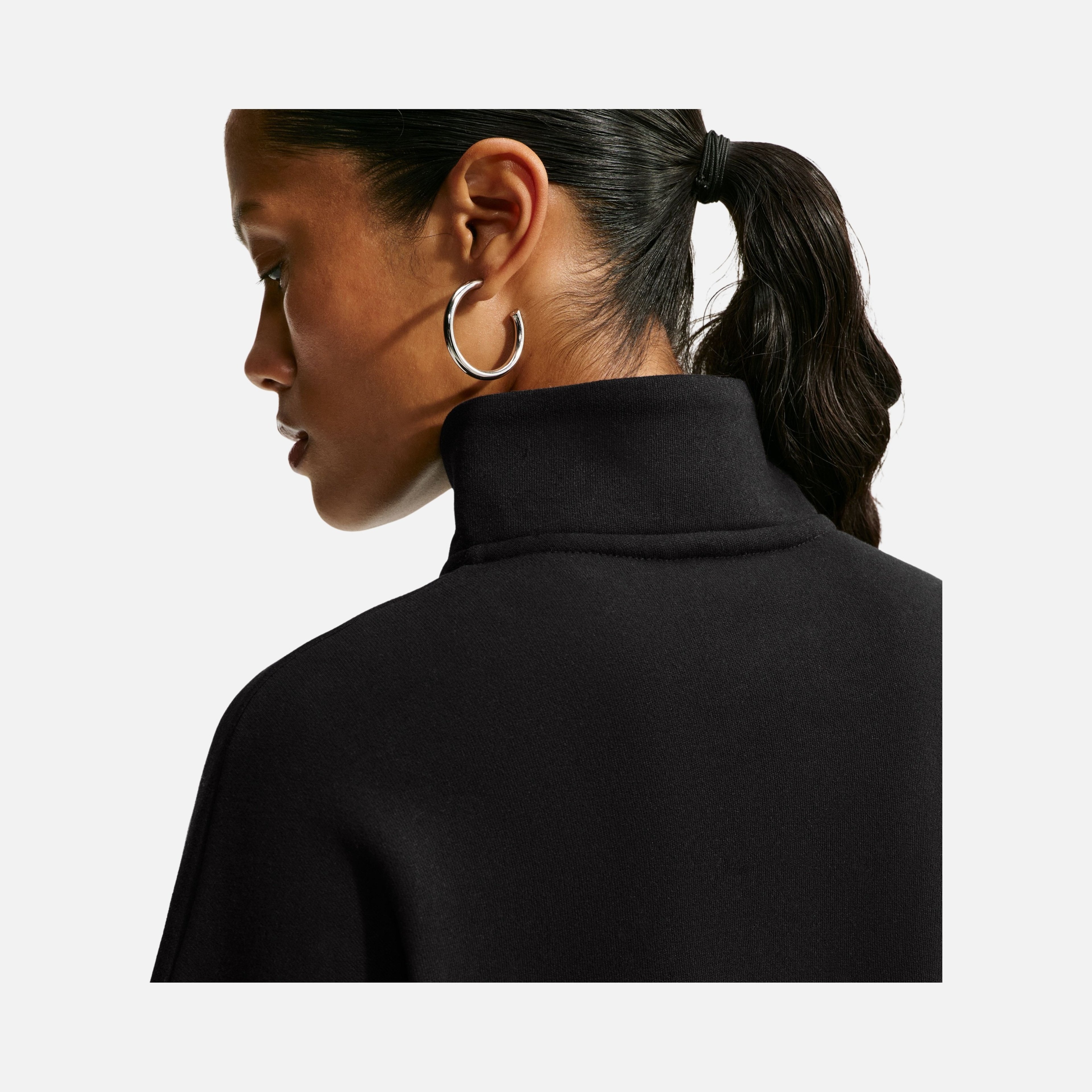 Nike Studio Fleece Mid Waist Oversized Crop Quarter Zip Kadın Sweatshirt