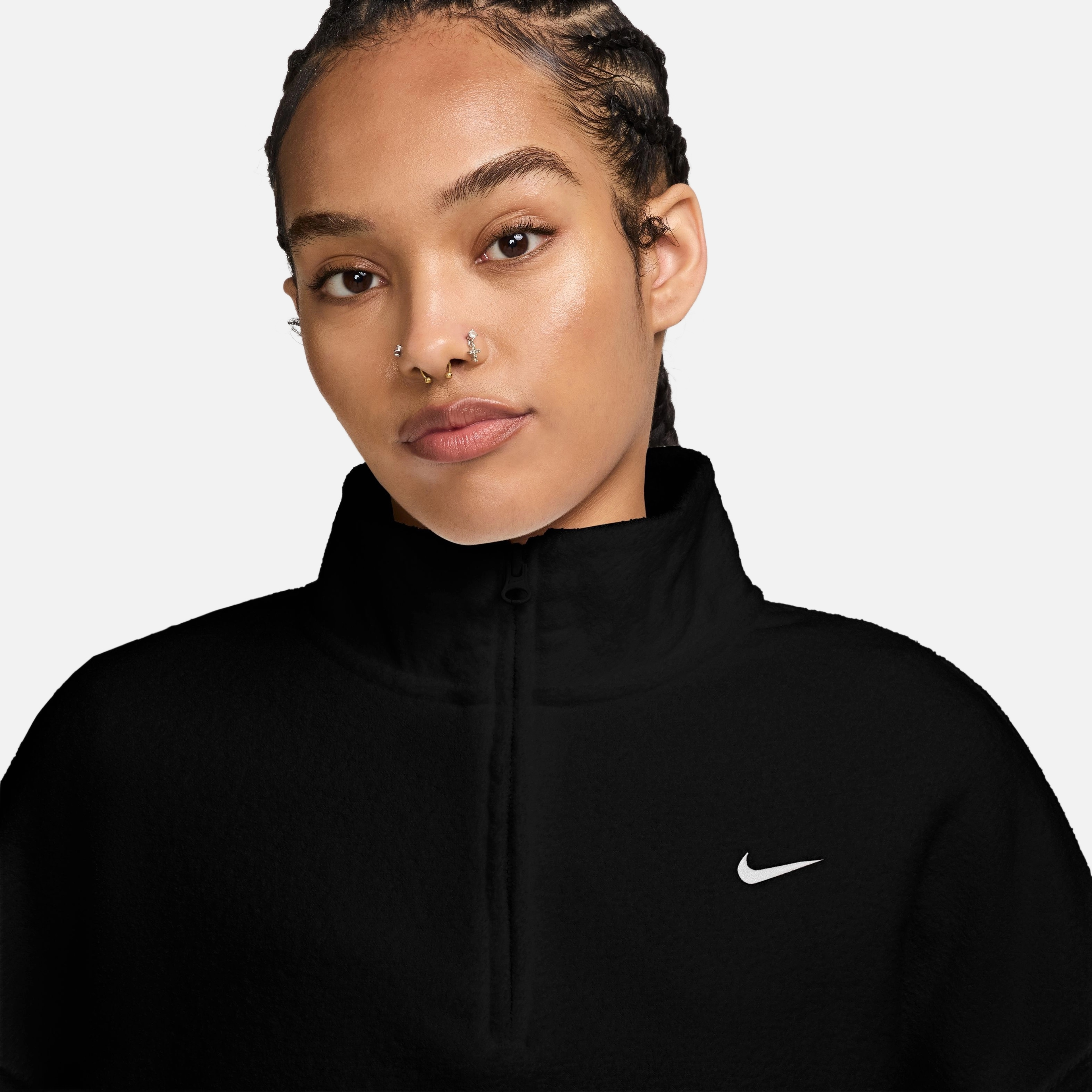 Nike Studio Fleece Plsh Oversize Crop Quarter-zip Kadın Sweatshirt
